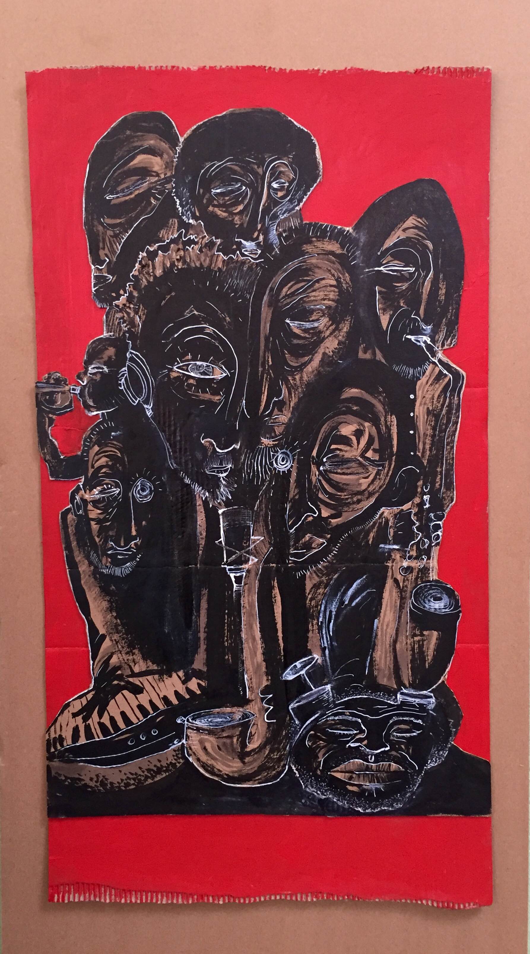 Cover artwork llustration proposal by Gregoart (2016). All rights reserved. China ink and acrylics on cardboard.