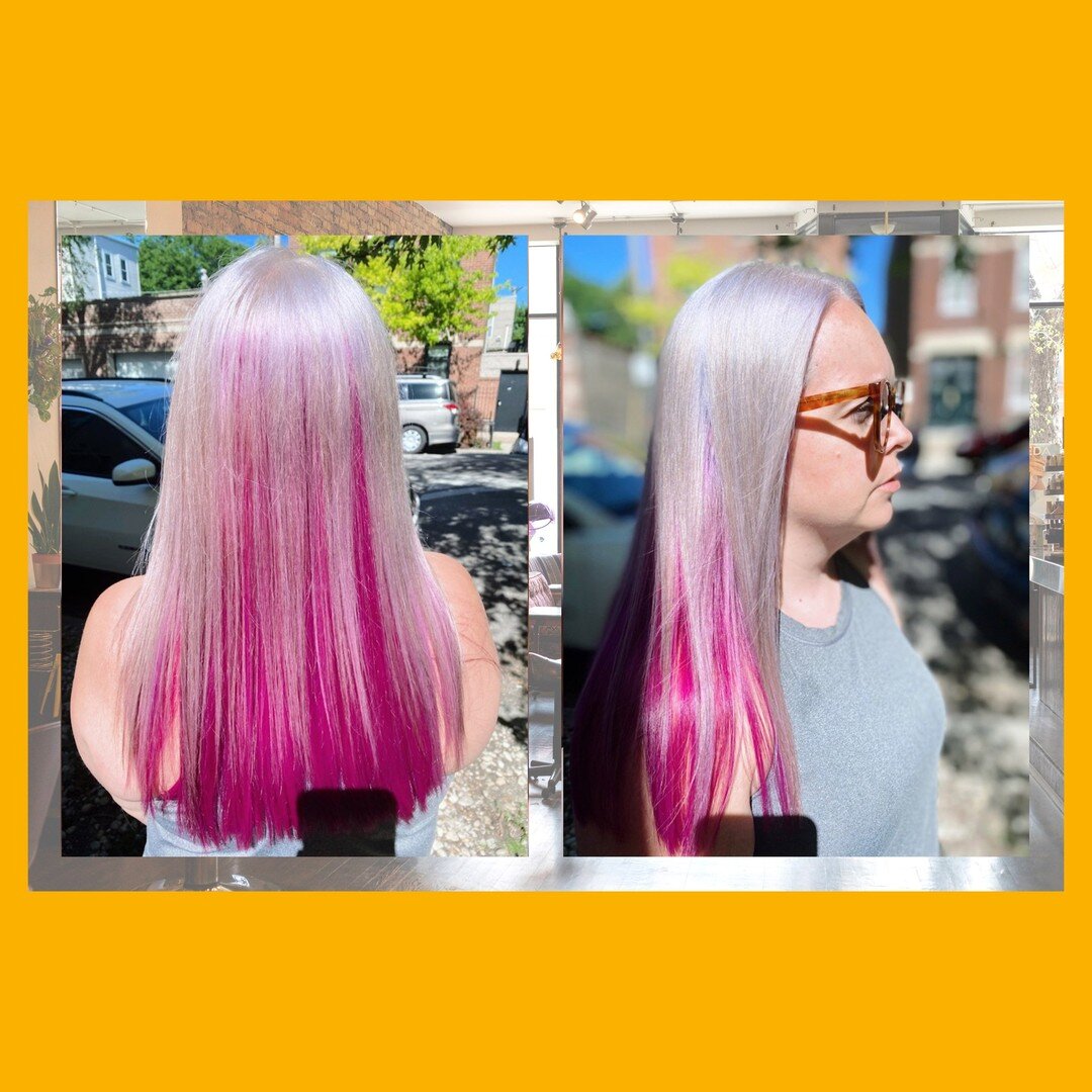 @keliwriston did a beautiful vibrant color mixed with platinum blonde. What a great look for summer. Come and try out the #avedavibrants accent color. It stays on for about 24 washes and longer if used with the new #avedacolorcontrol shampoo. Make an