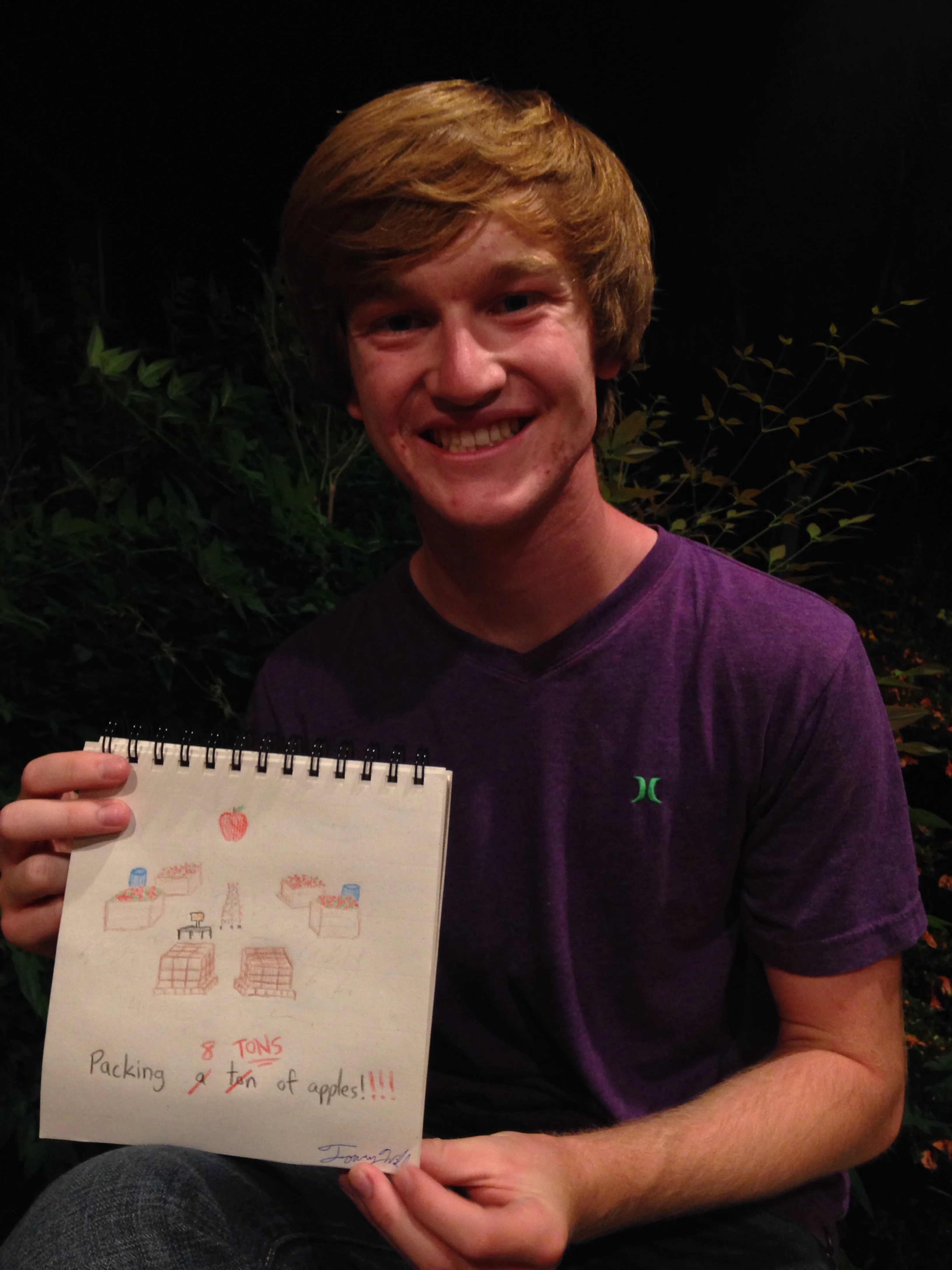 Tommy Wilbur, senior. "Packing 8 tons of apples!!!"