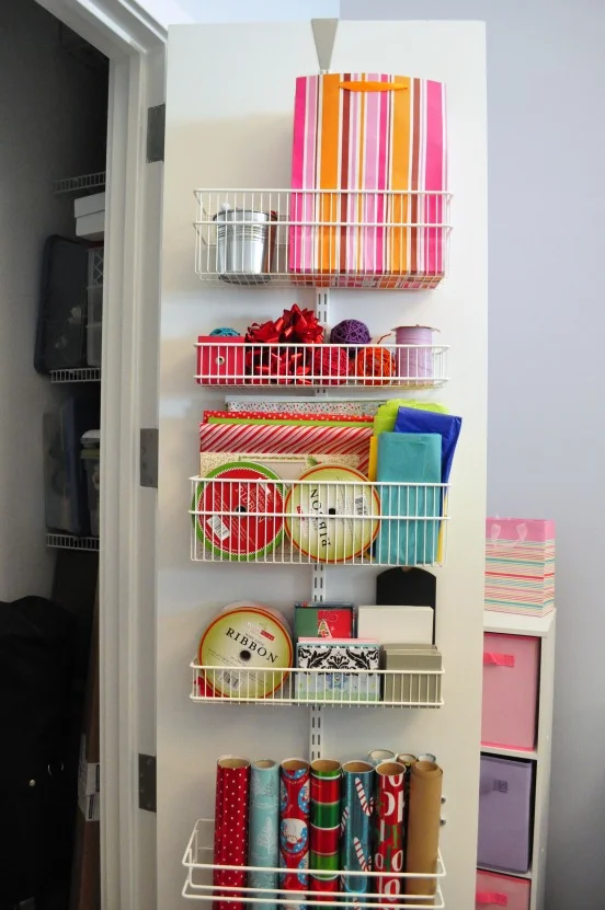 over the door gift wrap organizer