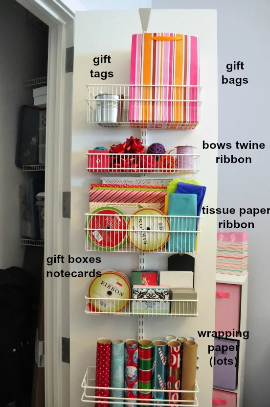 over the door wrapping paper organizer