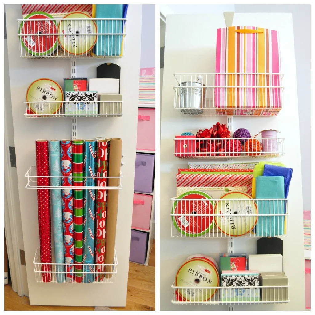 elfa wrapping paper organizer