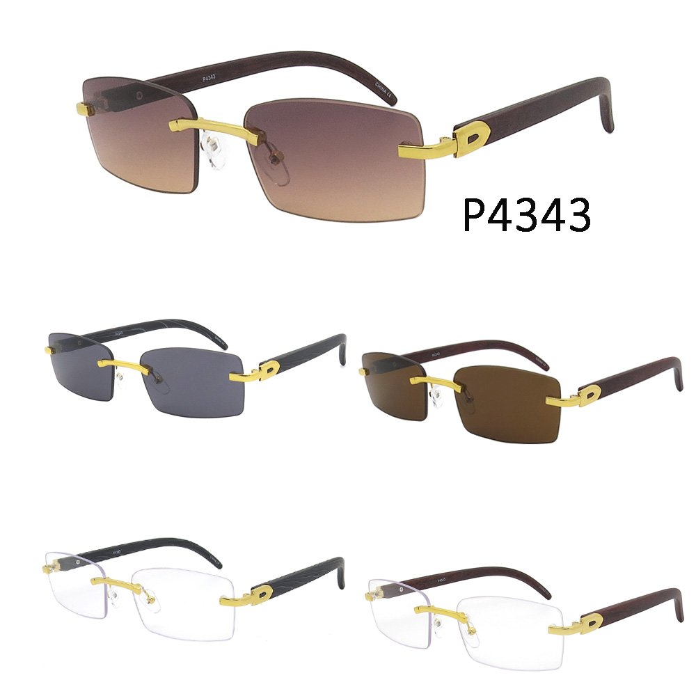 Designer Square Rimless Sunglasses Women For Men Fashion Vintage Wooden  Shades P4343 — POP FASHIONWEAR