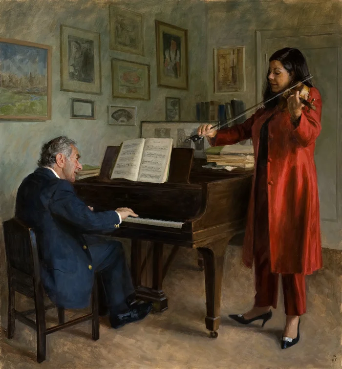 The Franks Playing Mozart , oil on linen, 52" x 48"