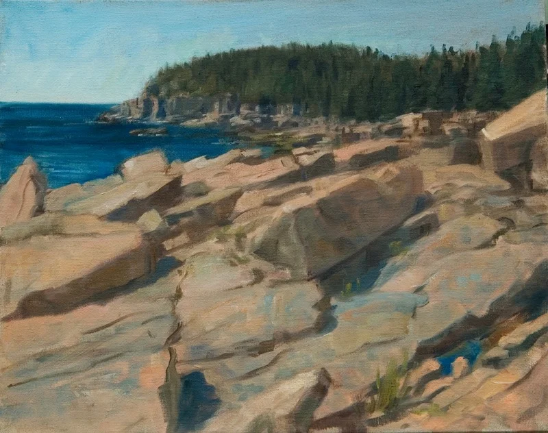 Otter Cliffs, Ocean Drive , oil on linen