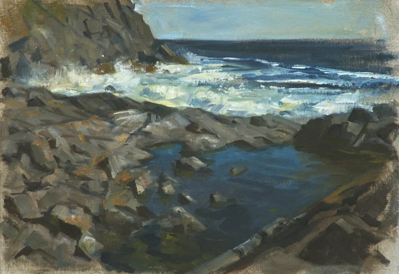 Surf and Calm , oil on linen, 10" x 15"