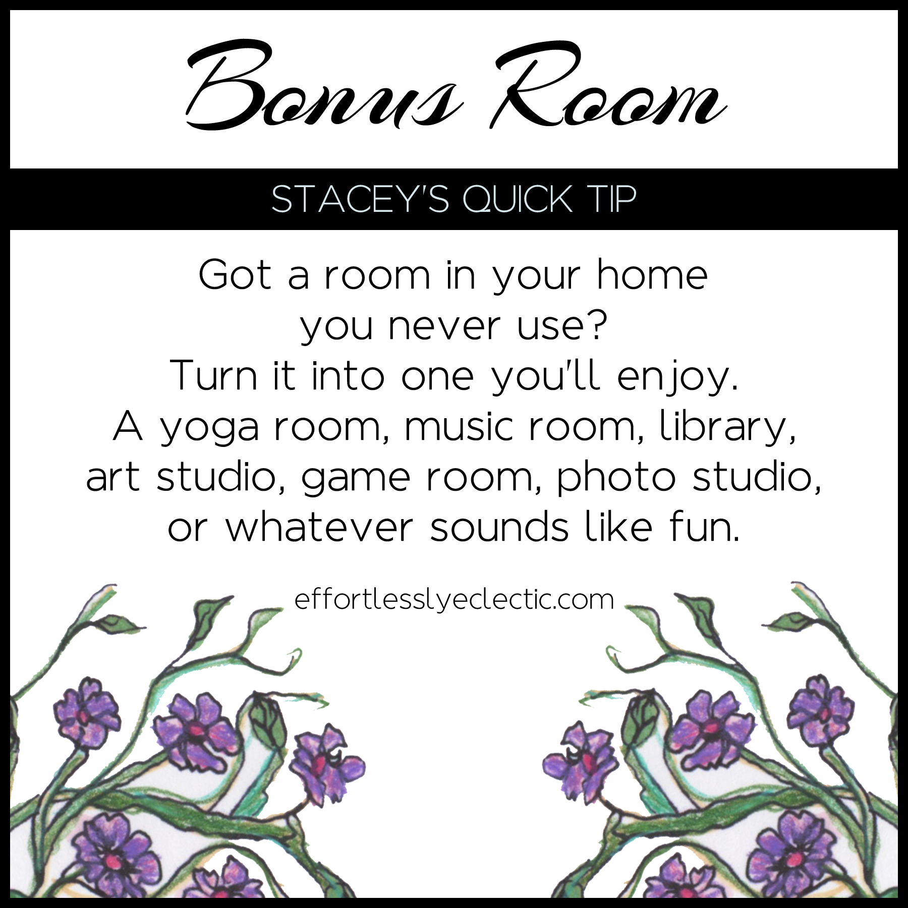 Bonus Room - A home decorating tip about what to do with extra rooms in your home