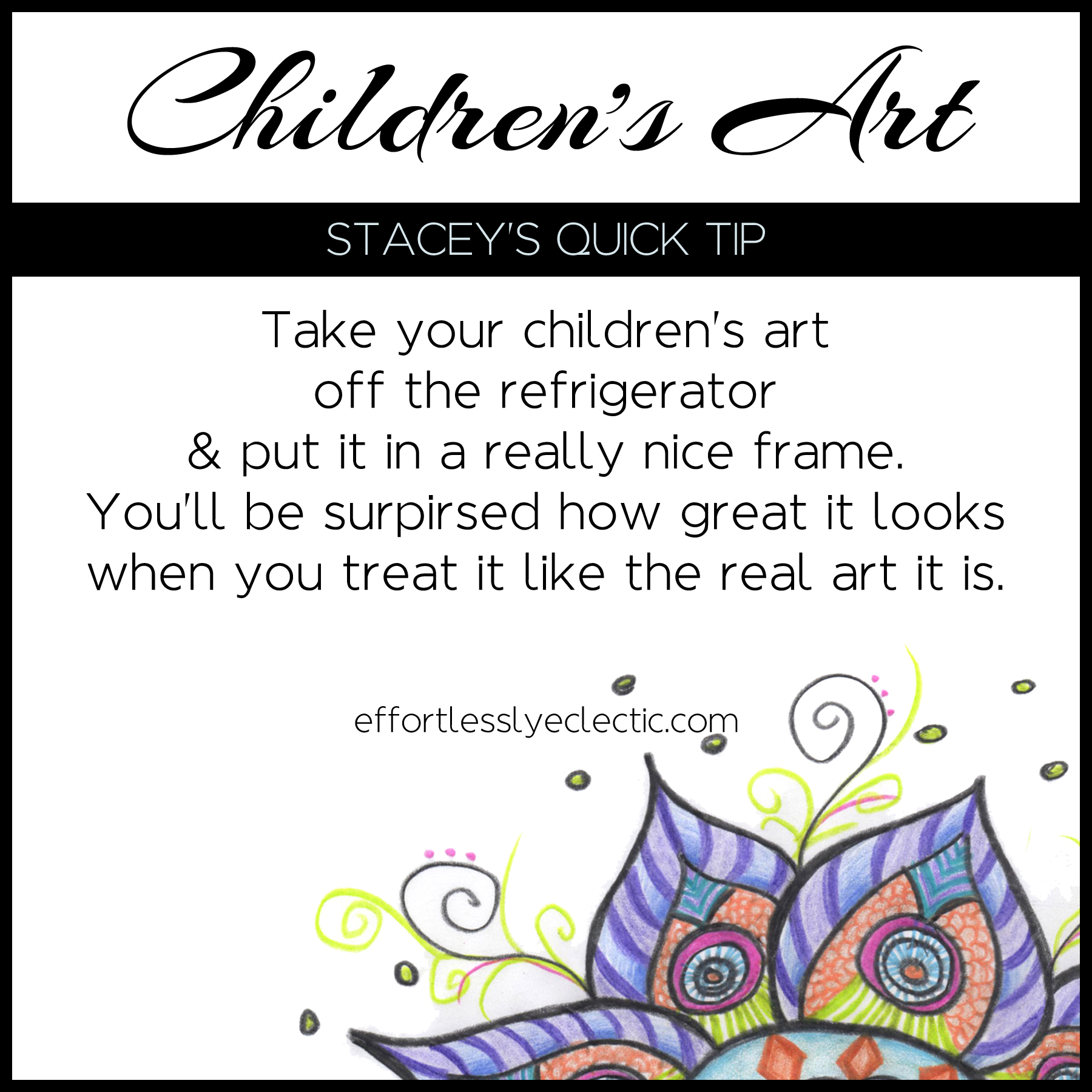 Children's Art - A home decor tip about decorating with children's art