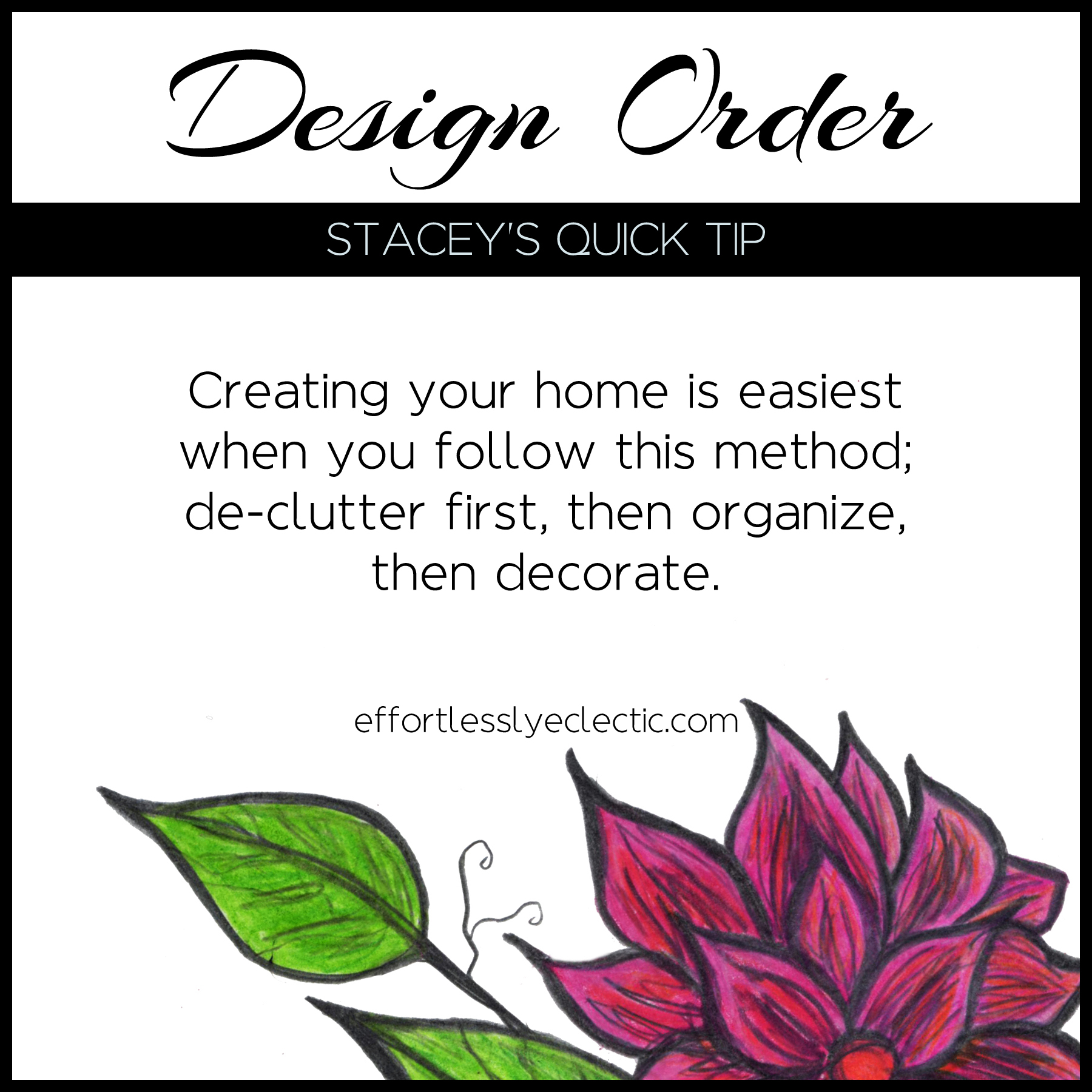 Design Order - A home decorating tip about where to start when decorating your home