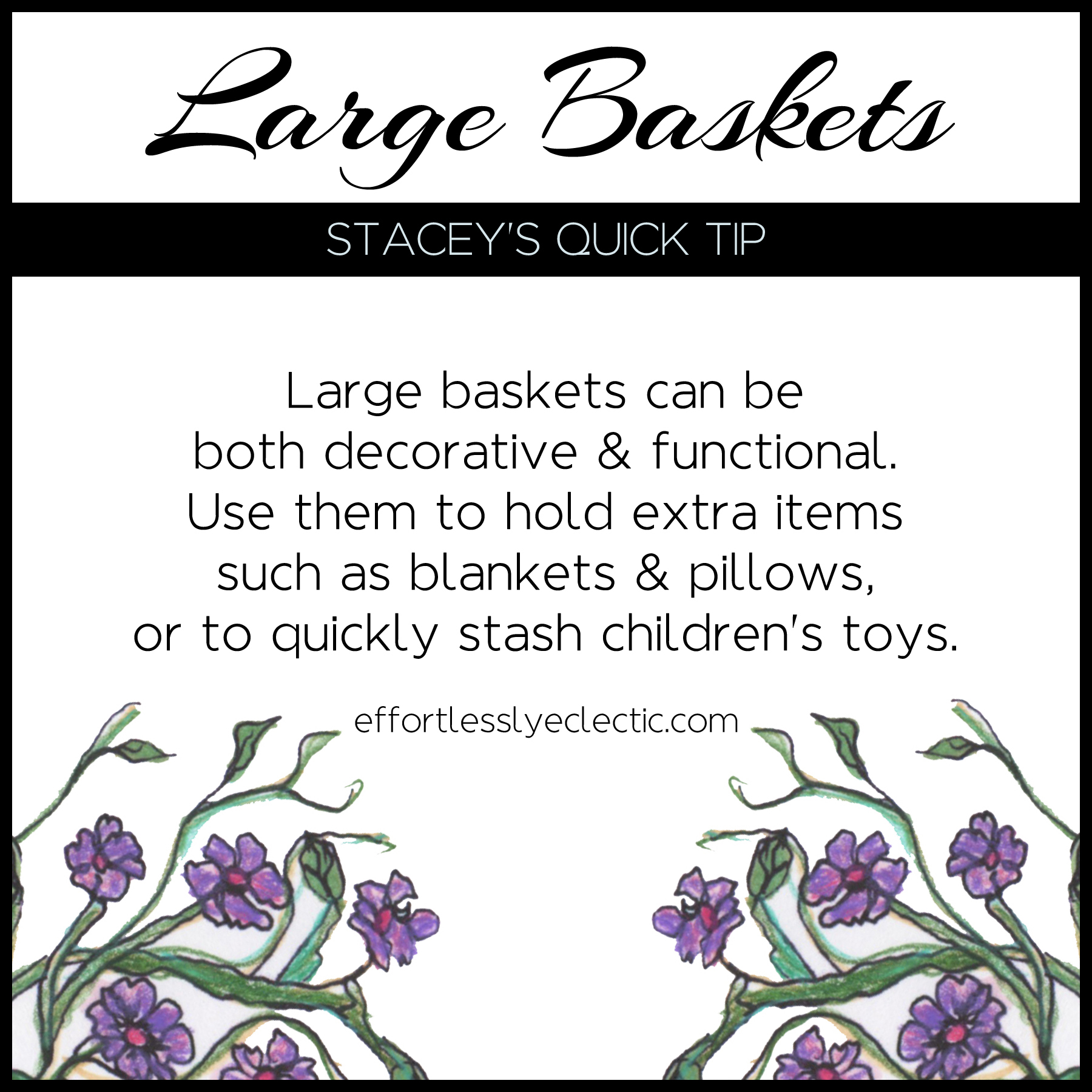 Large Baskets - A home styling tip about decorating with baskets