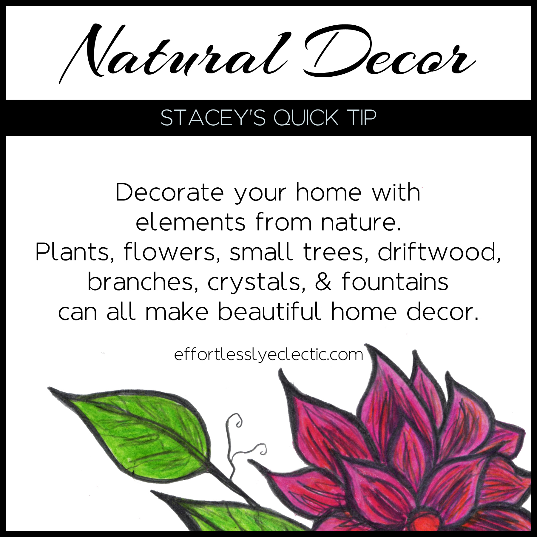 Natural Decor - A home styling tip about how to bring nature indoors