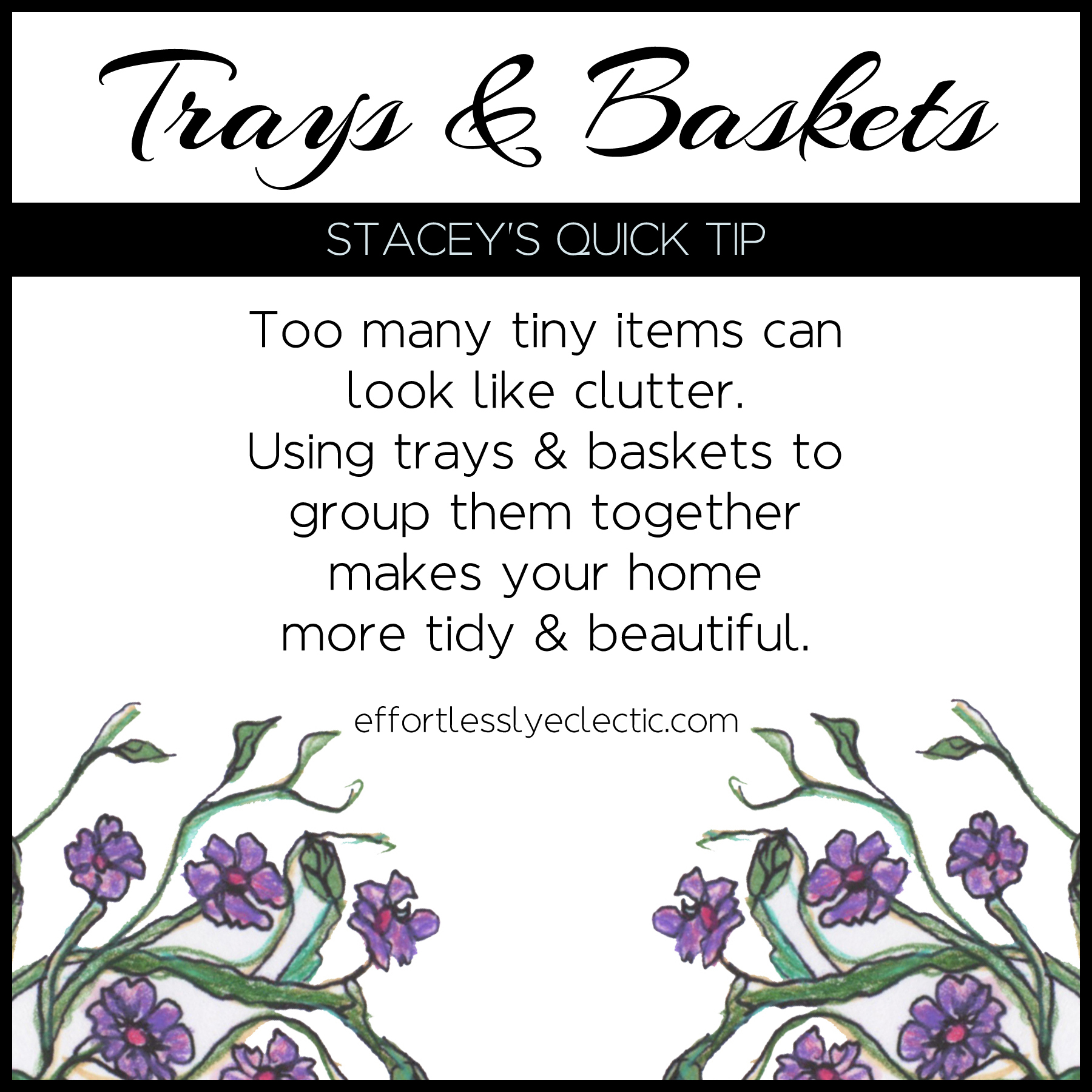 Trays and Baskets - A home decor tip about decorating with trays &amp; baskets