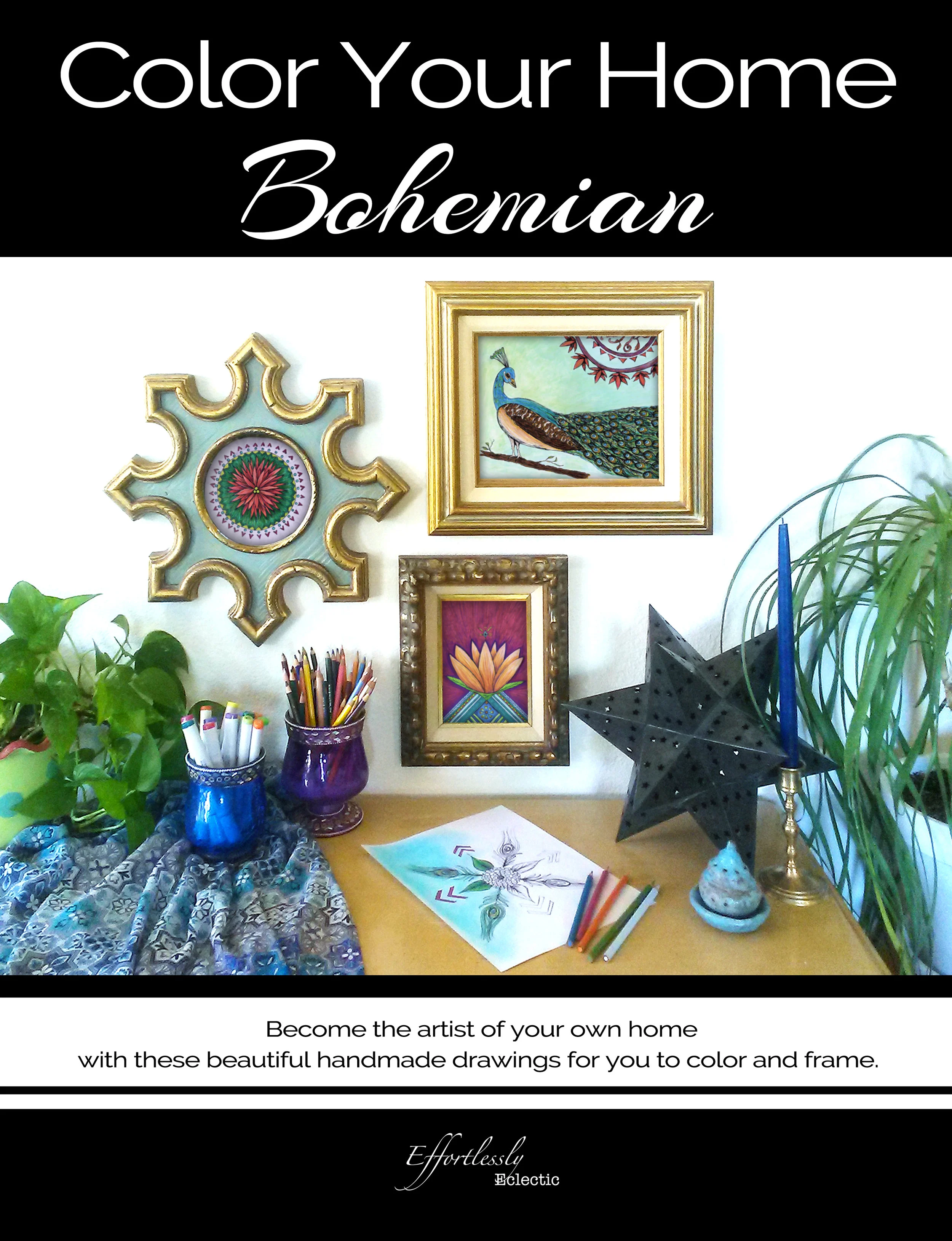 Bohemian adult coloring book Color Your Home Bohemian