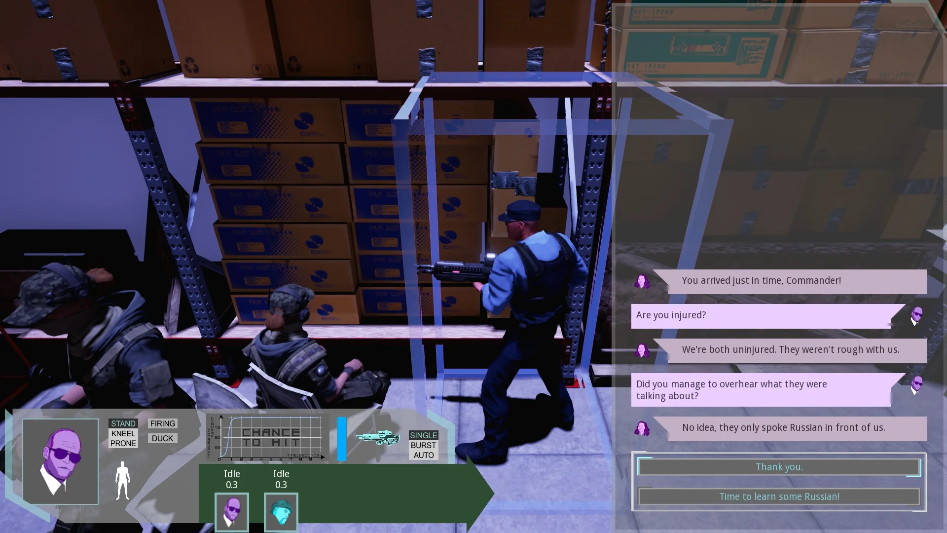 Screen capture from a demo level
