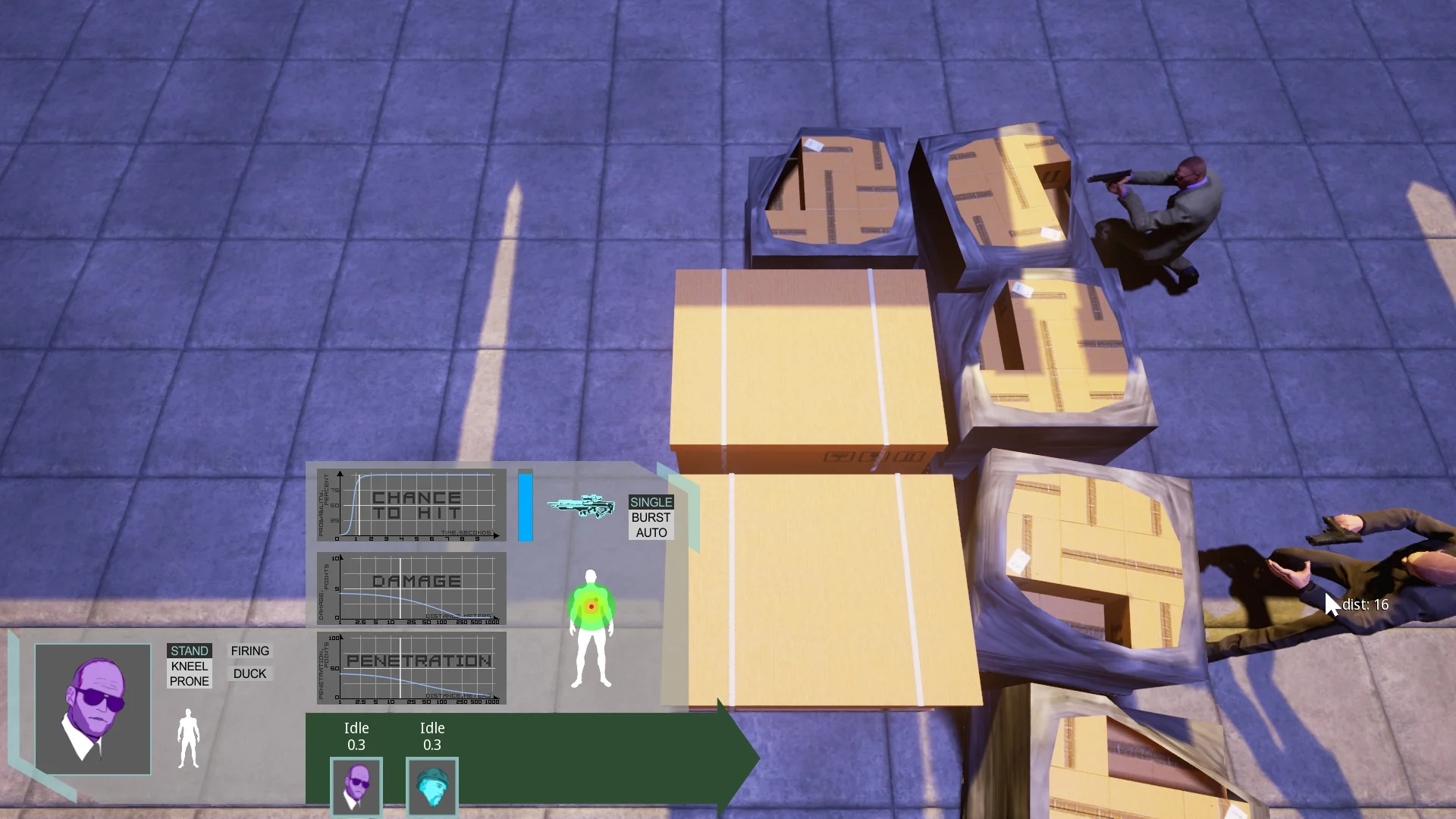 The villains are driven by the in-game AI, which makes them act in response to player actions