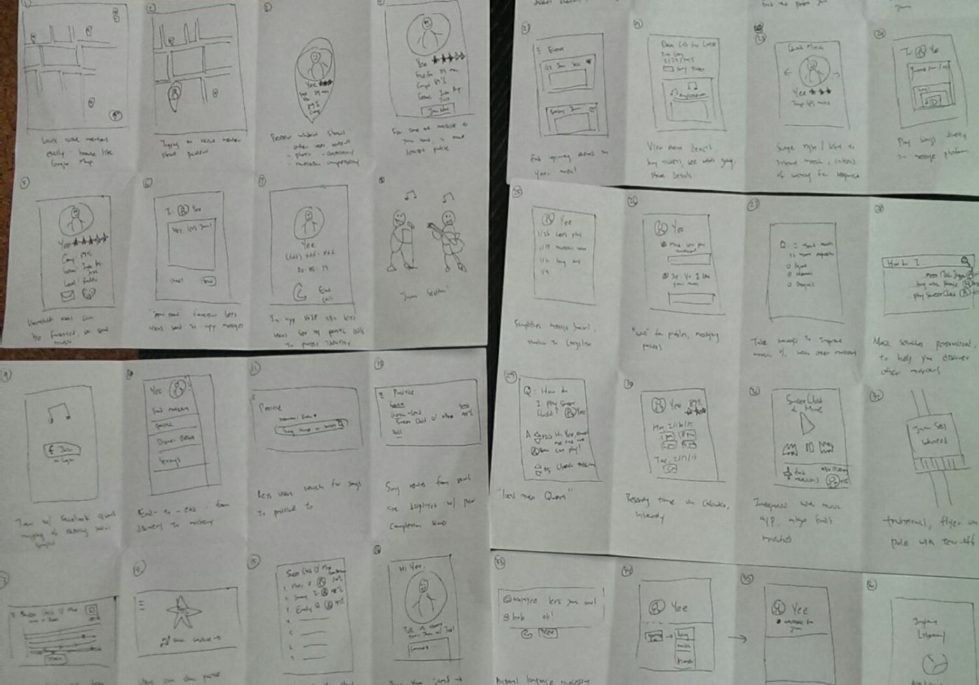 Some sketches of the initial idea.