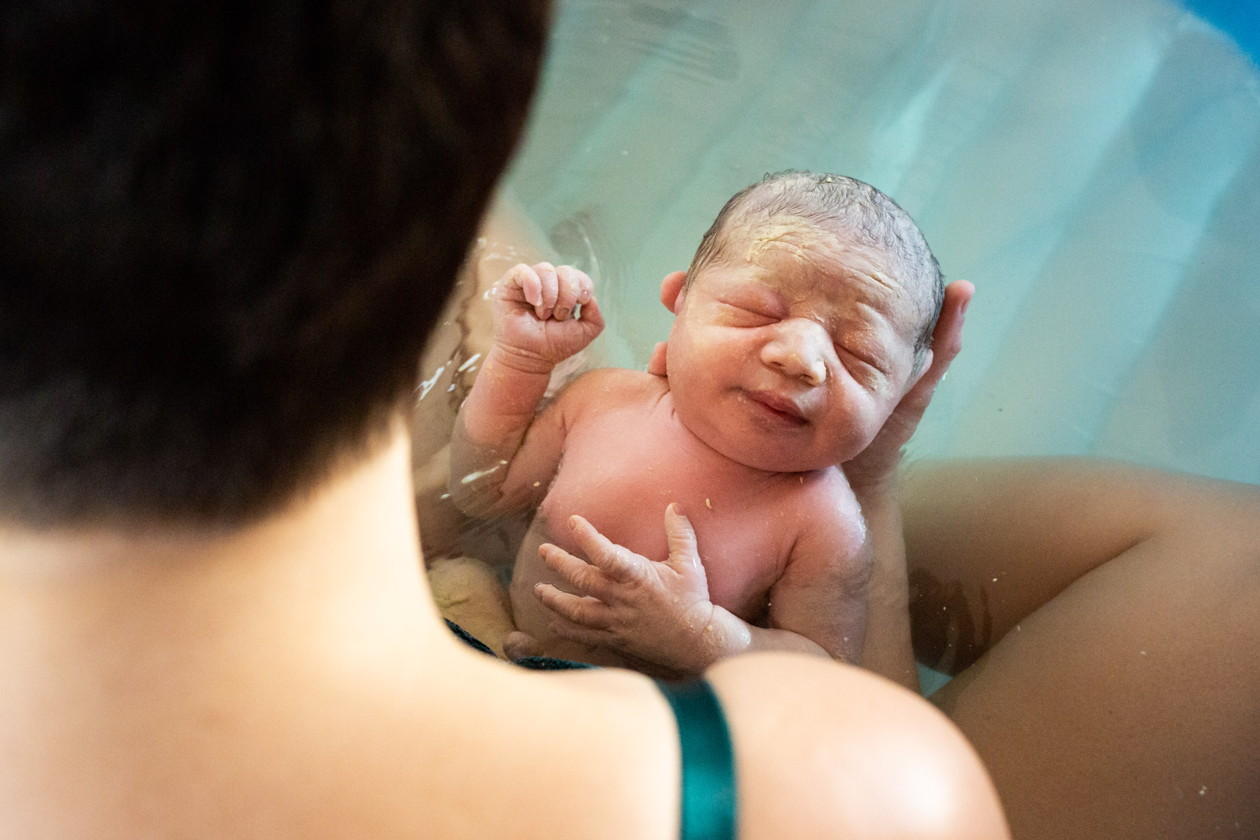 newborn baby in tub