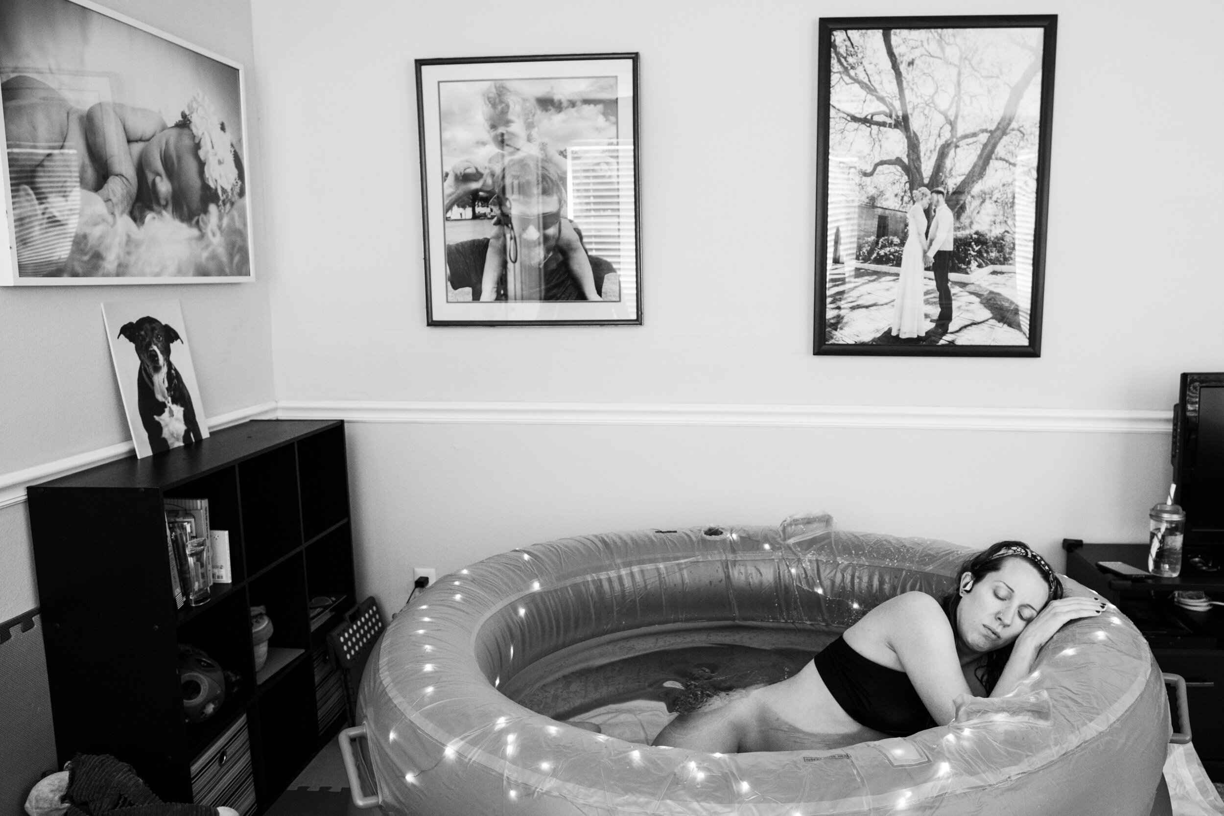 laboring mom in birth tub