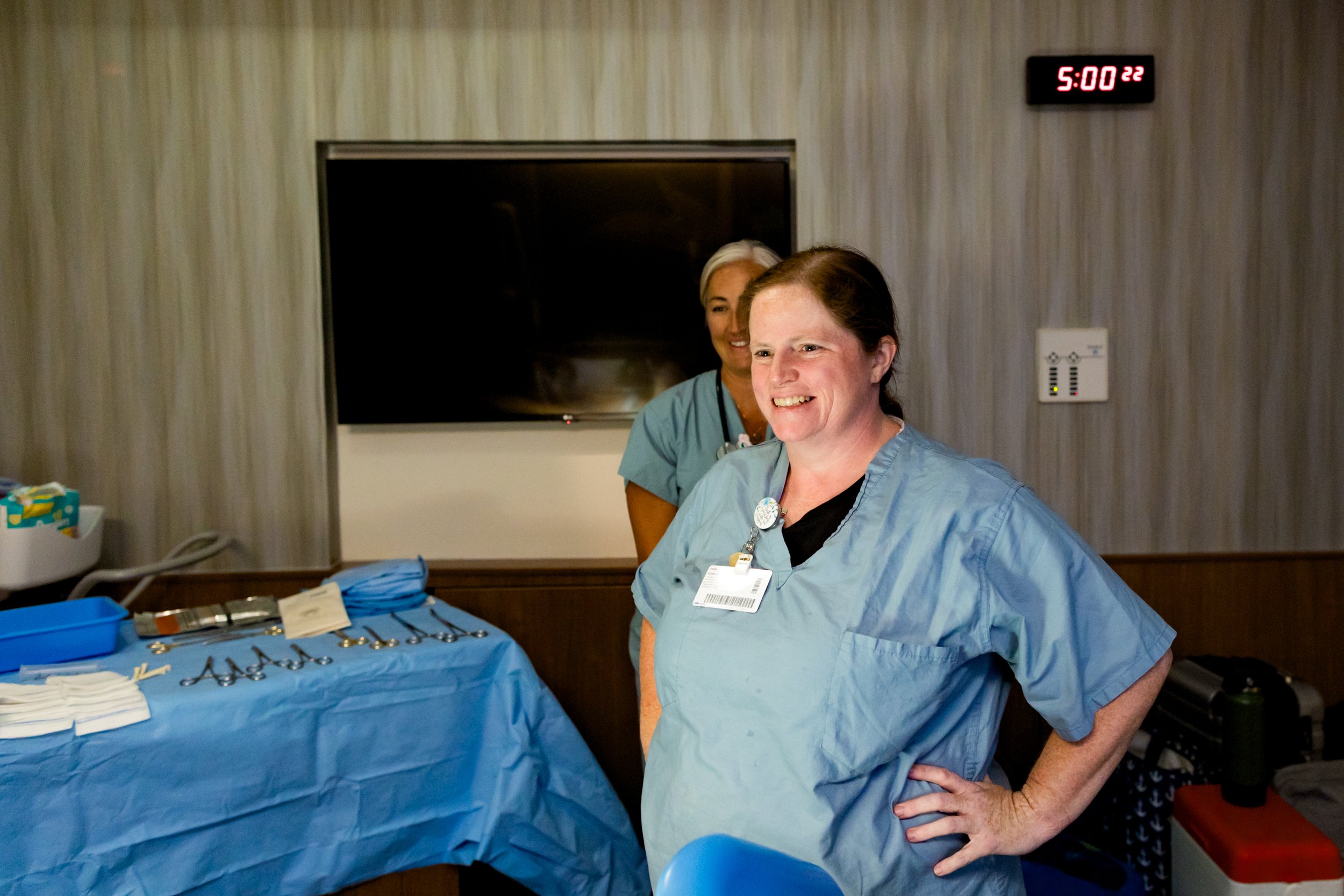 midwife smiling at birth mom