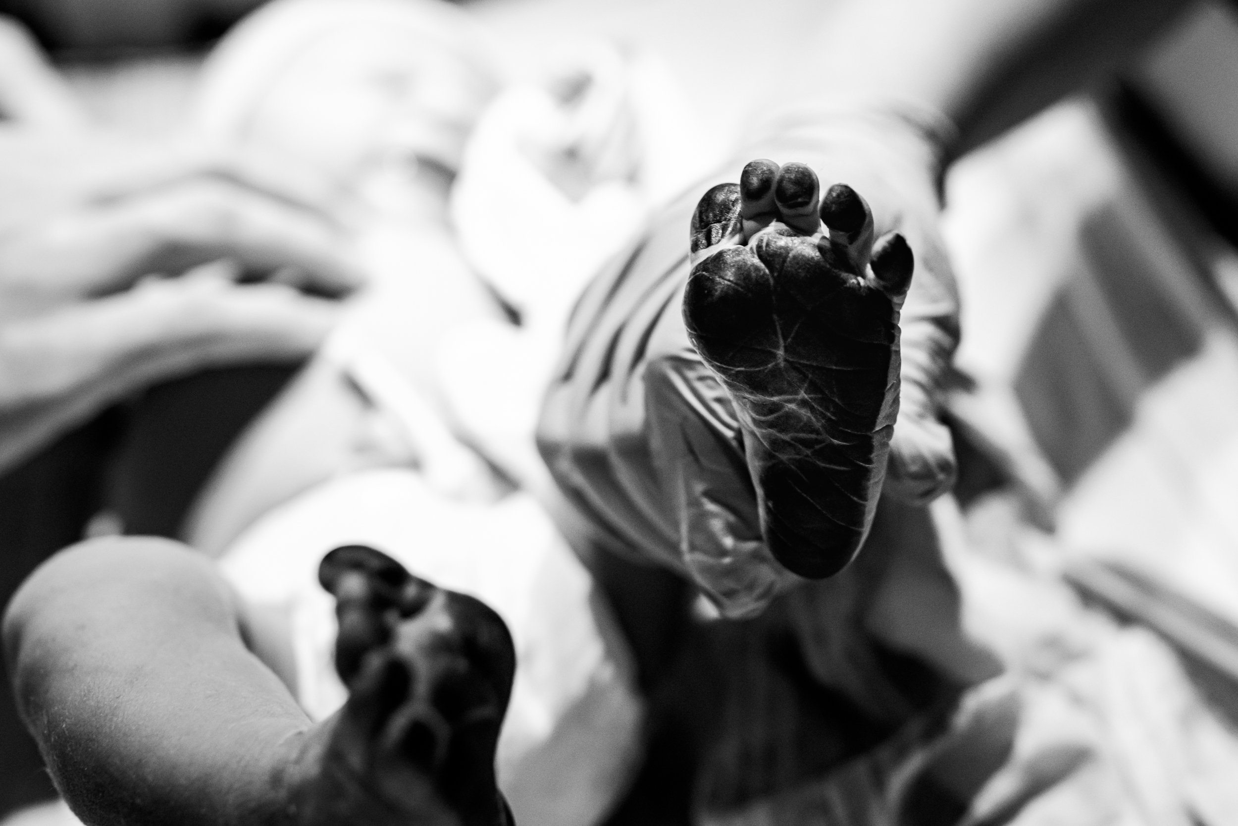 inky newborn baby feet