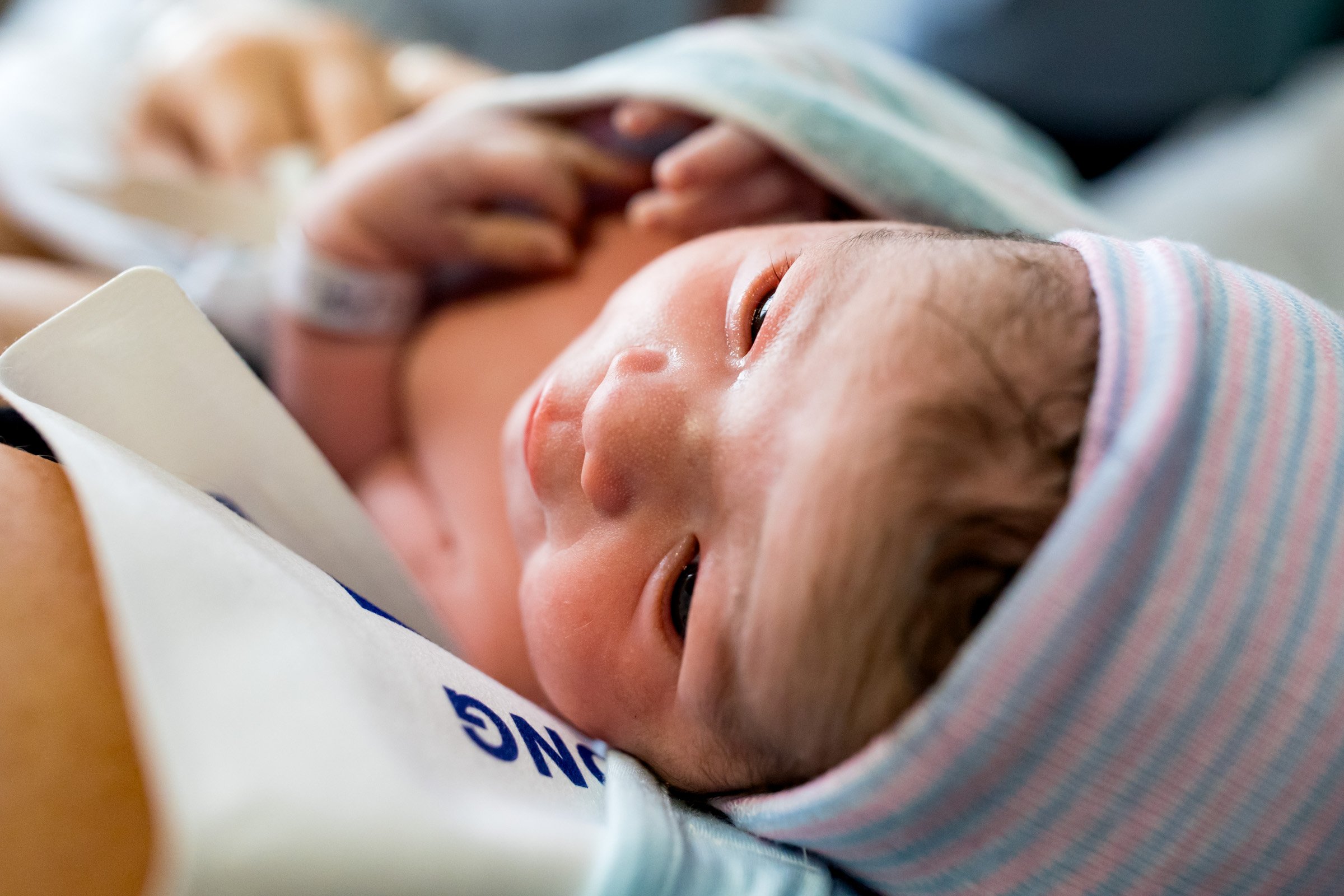 baby's face, just after birth