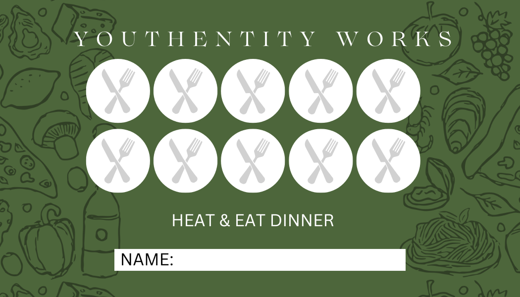 Youthentity Works Heat & Eat Meals Punch Card