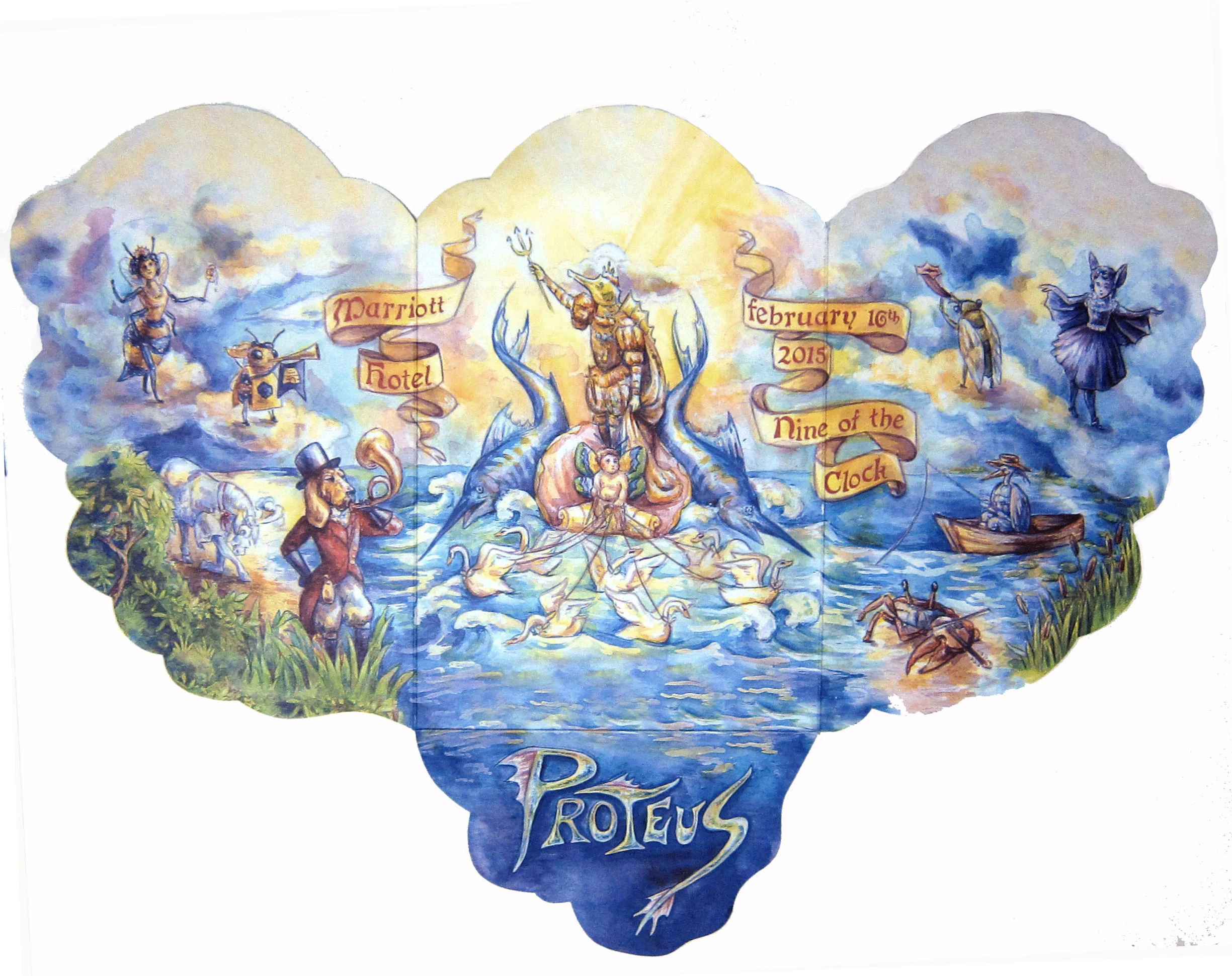 2015 Krewe of Proteus ball invitation (unfolded)