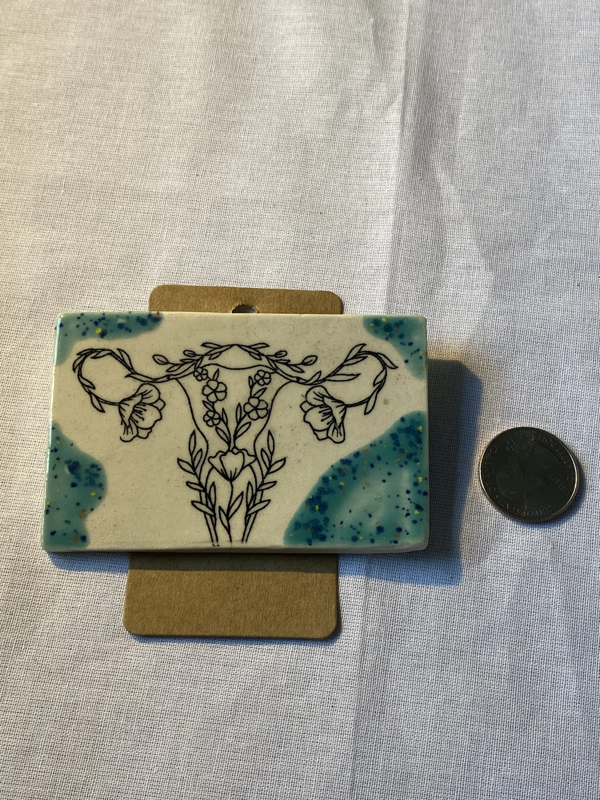 Ceramic uterus brooch uterii uterus perimenopause menopause flowery uterus feminist art