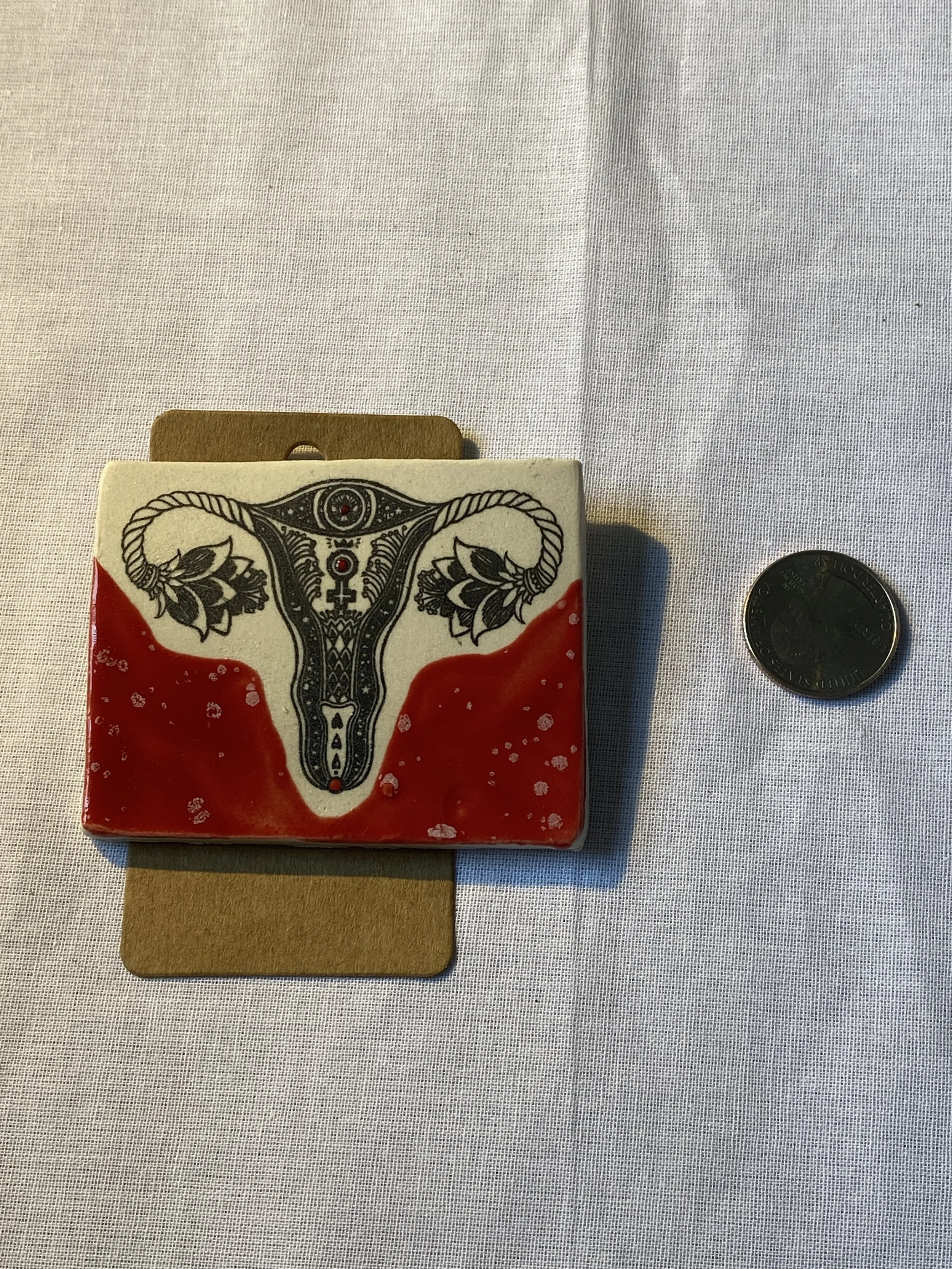 Ceramic uterus brooch uterii uterus perimenopause menopause flowery uterus feminist art