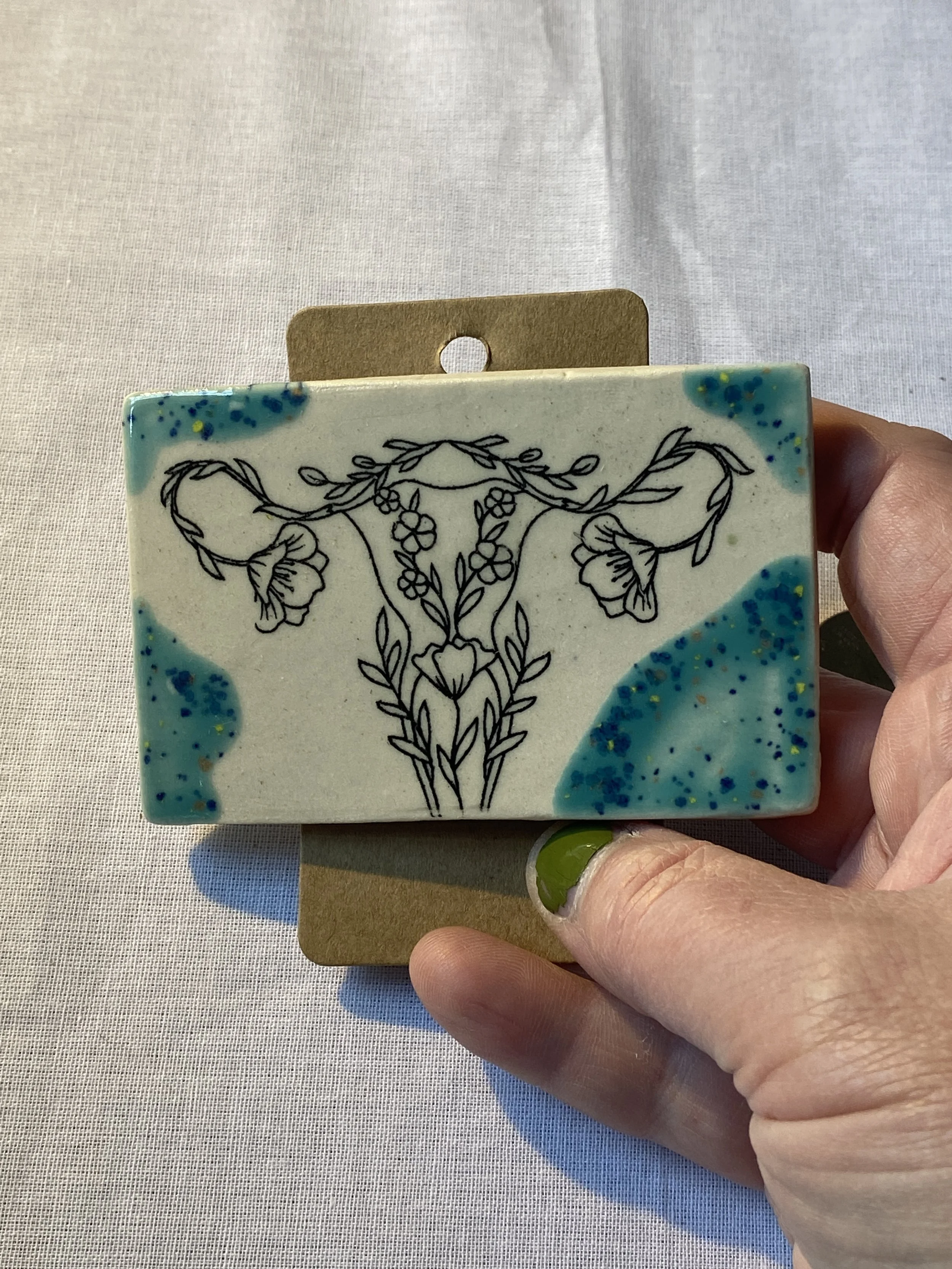 Ceramic uterus brooch uterii uterus perimenopause menopause flowery uterus feminist art