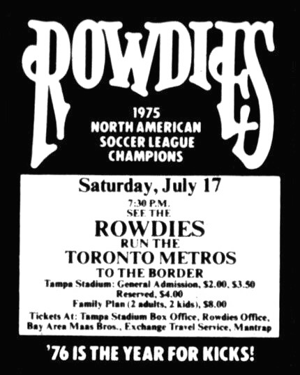 1976 Rowdies vs Toronto Metros Poster.jpg