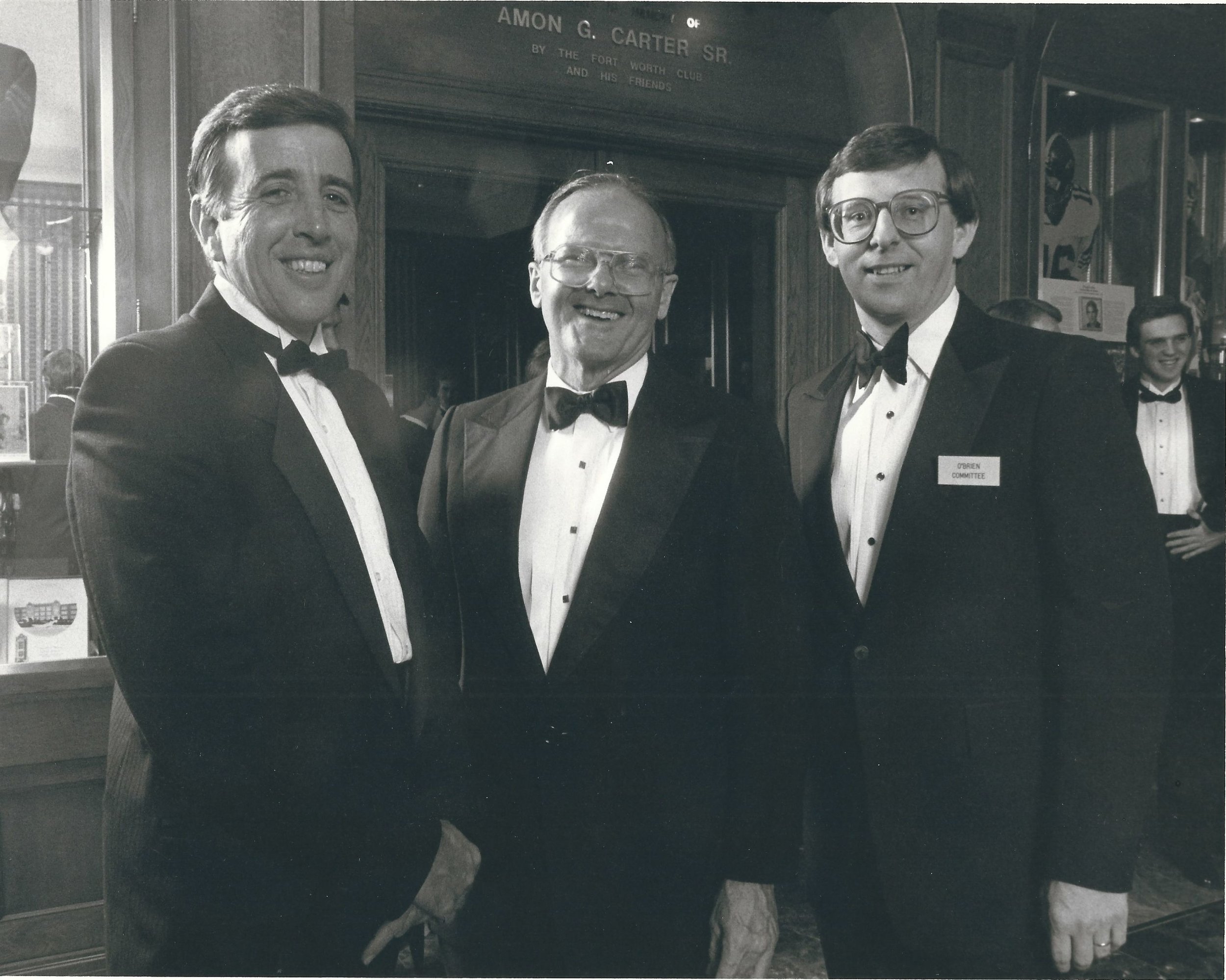 Early 1980's Davey O'Brien Natl College QB Awards Dinner Ft. Worth Tx Brent Musburger, Lamar Hunt, Thom Meredith.jpg