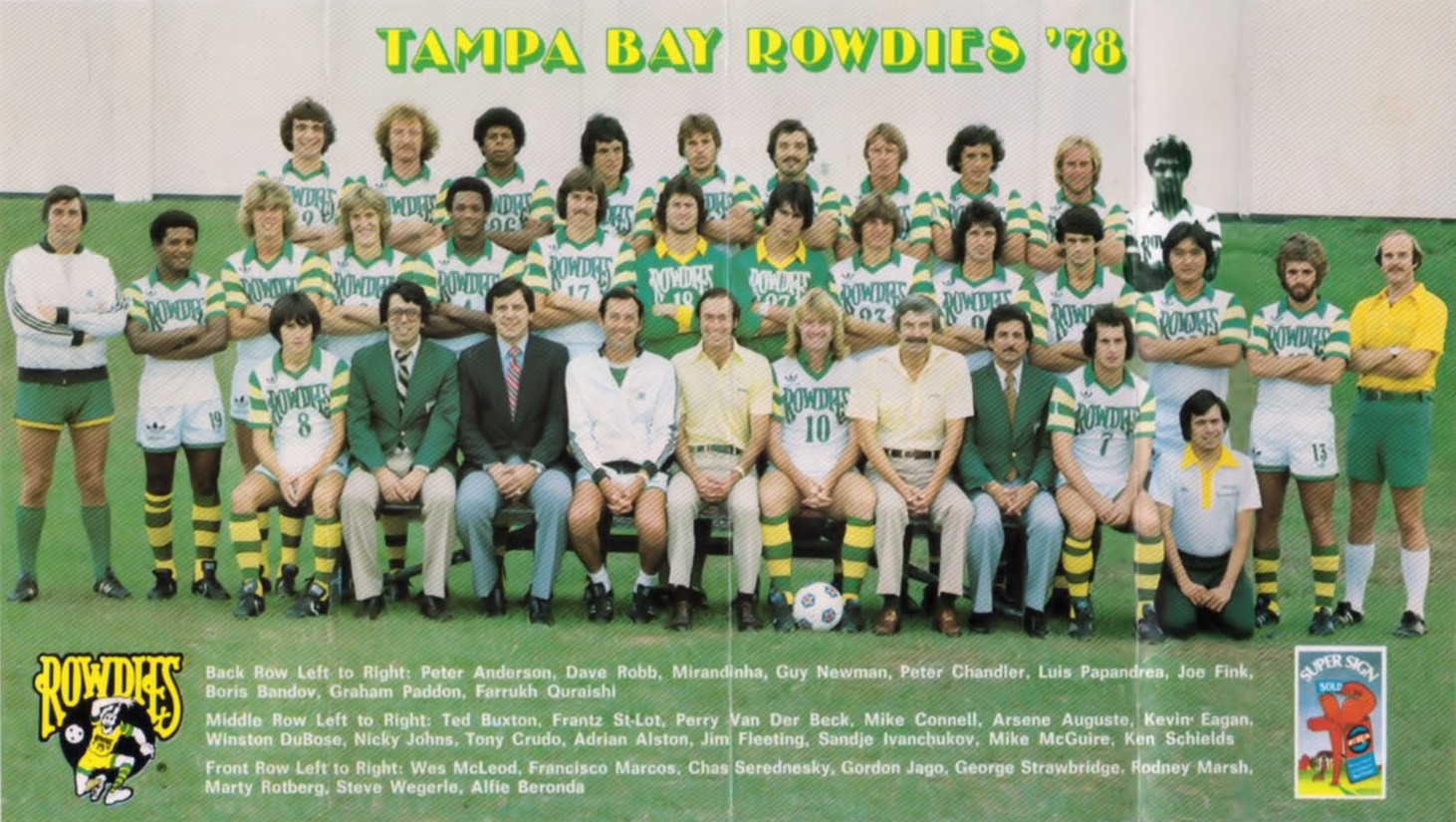 Tampa Bay Rowdies 1975 NASL Soccer T Tee Shirt Men's Handmade Team Sports 