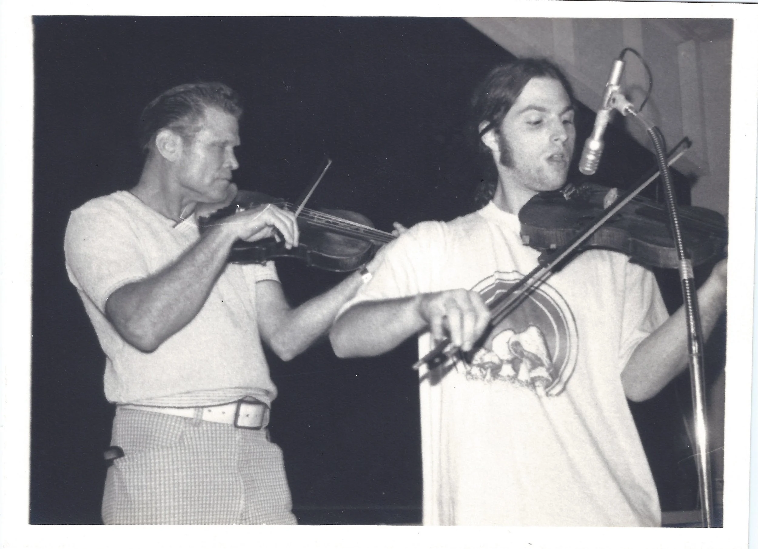 with bluegrass legend Vassar Clements, Calloway, MD., 1974 