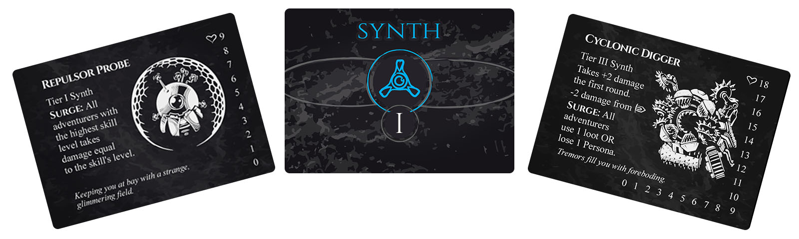 Synth enemies are mechanized creatures that you will encounter in many future quests. From the lowly Repulsor Probe to the heavily-armored and ever-hungry Cyclonic Digger, the selection of new enemies offer loads of exciting new storytelling directions.