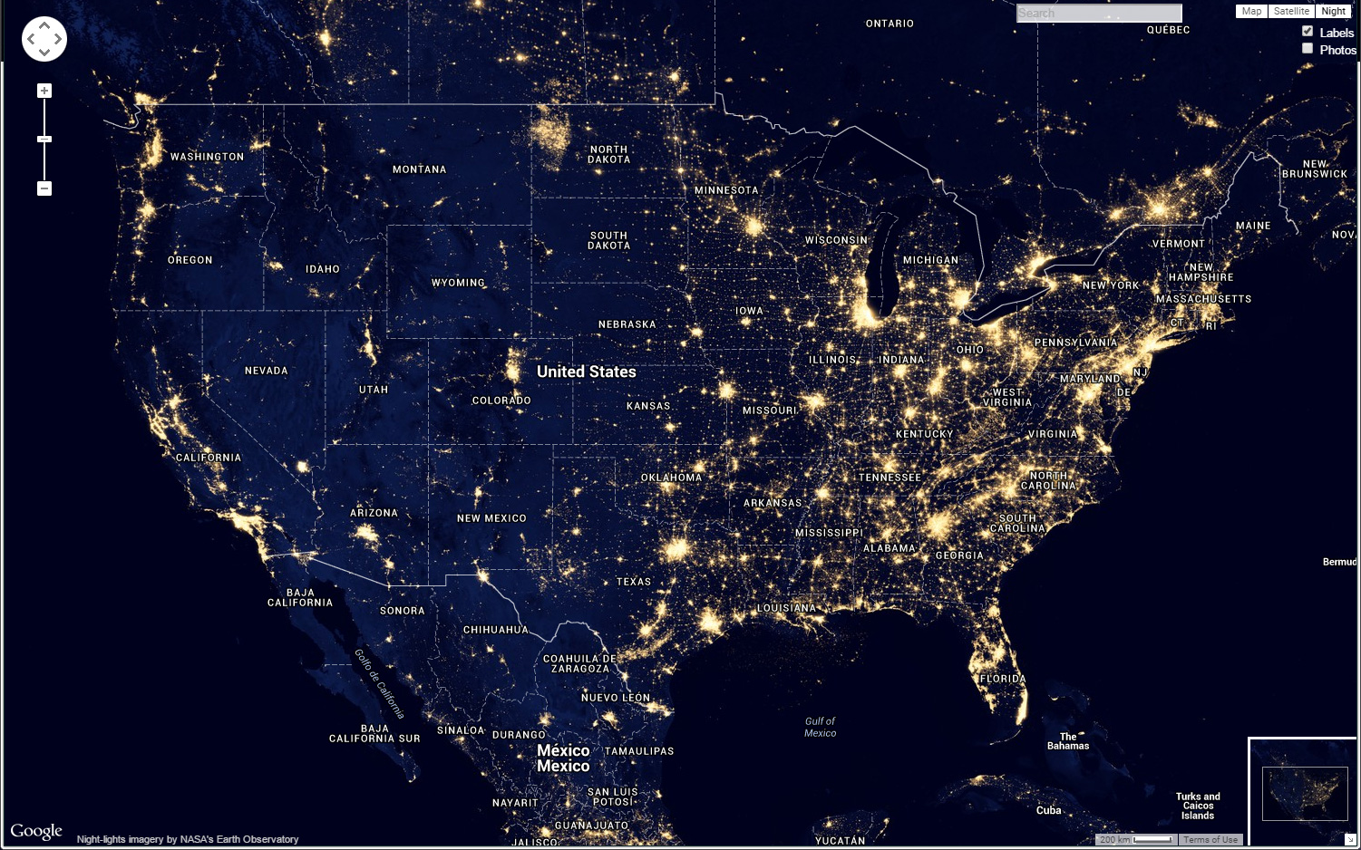 Map dark light State Parks