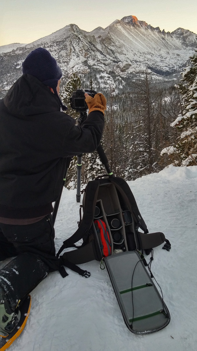 Mike tests the Backlight 26L on an evening hike in Rocky Mountain National Park, Colorado