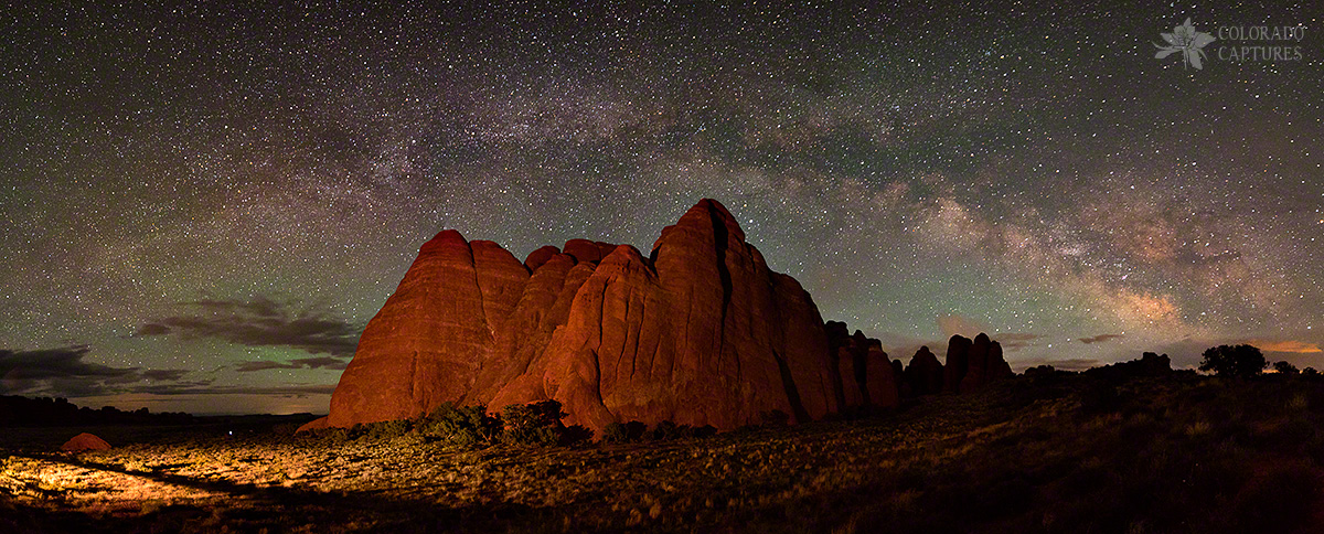 "Rainbow Over The Shark Fins" - Arches National Park, Utah