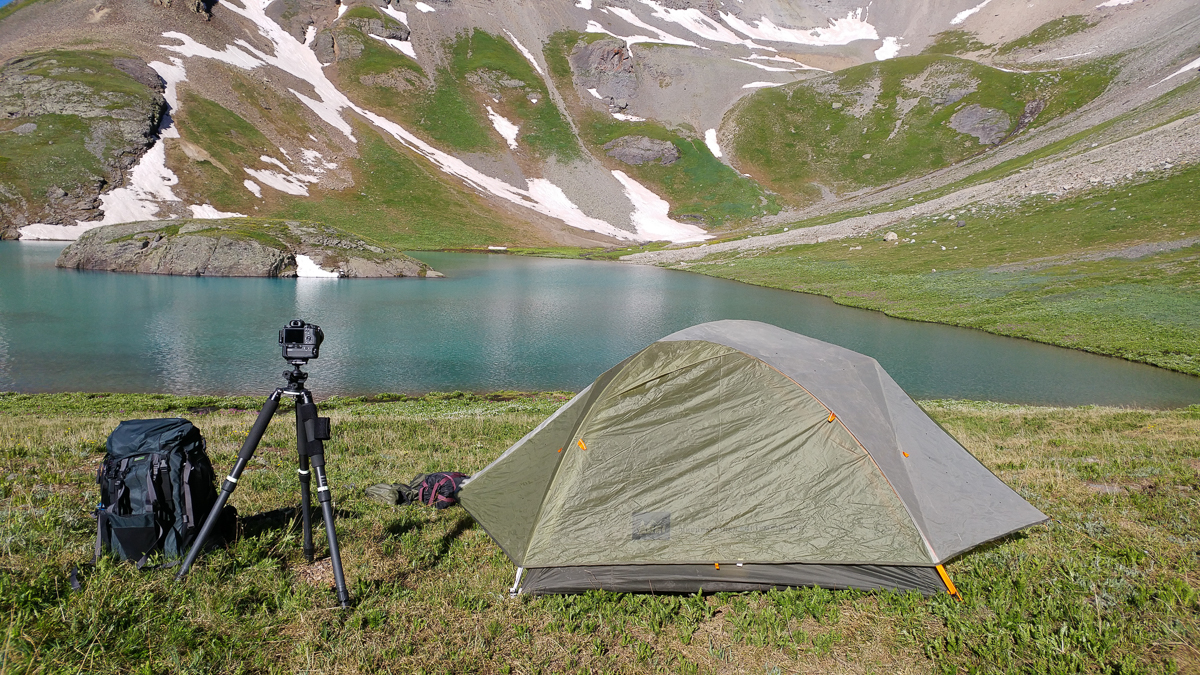 Tent camping at Island Lake near Silverton, Colorado with the Rotation180° Professional 38L from MindShift Gear