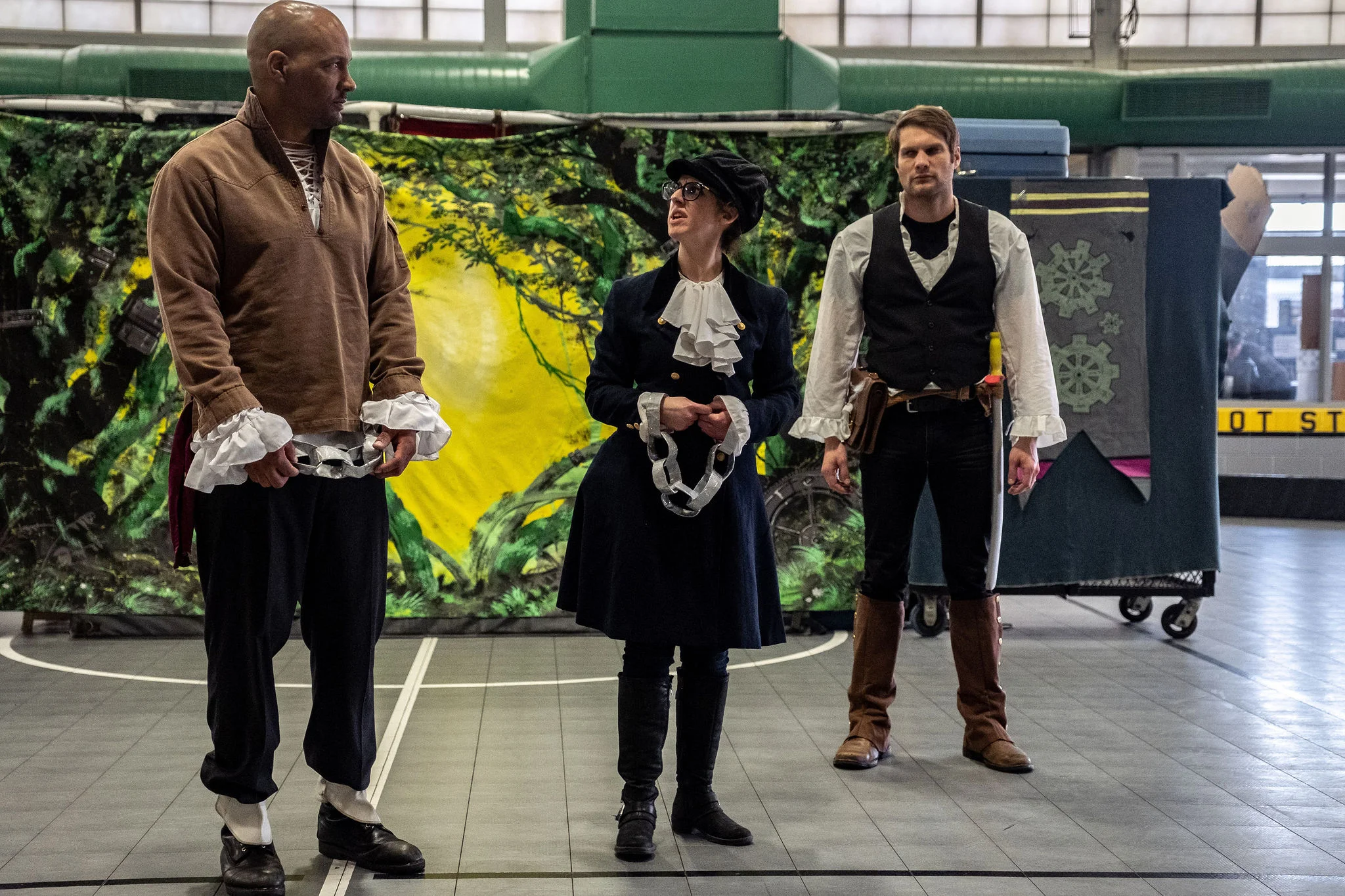 King Lear, Frannie (as Cordelia), and Matthew (as Knight) in King Lear.