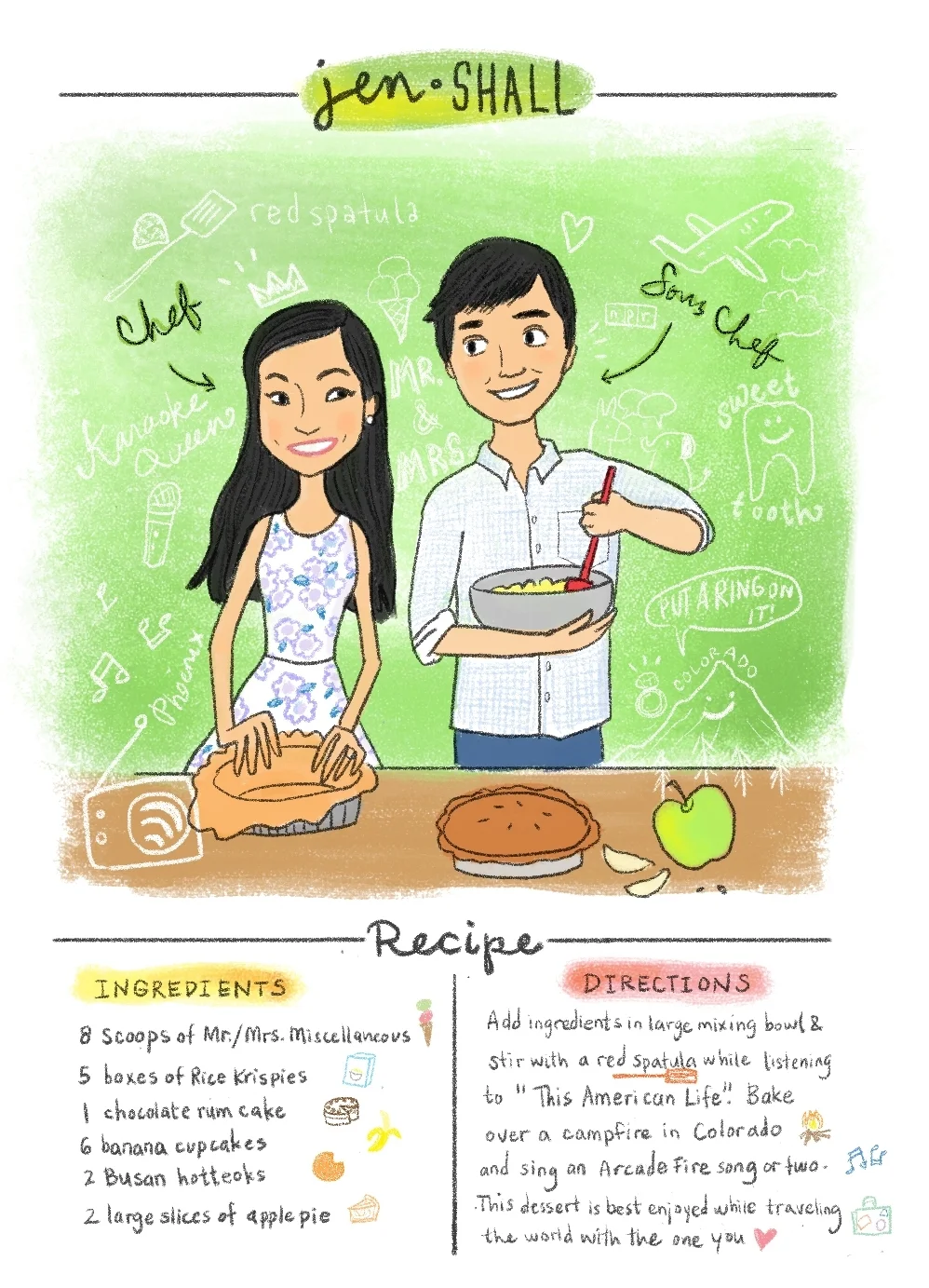 #jenshall Wedding commission © Carolyn Kao 2015