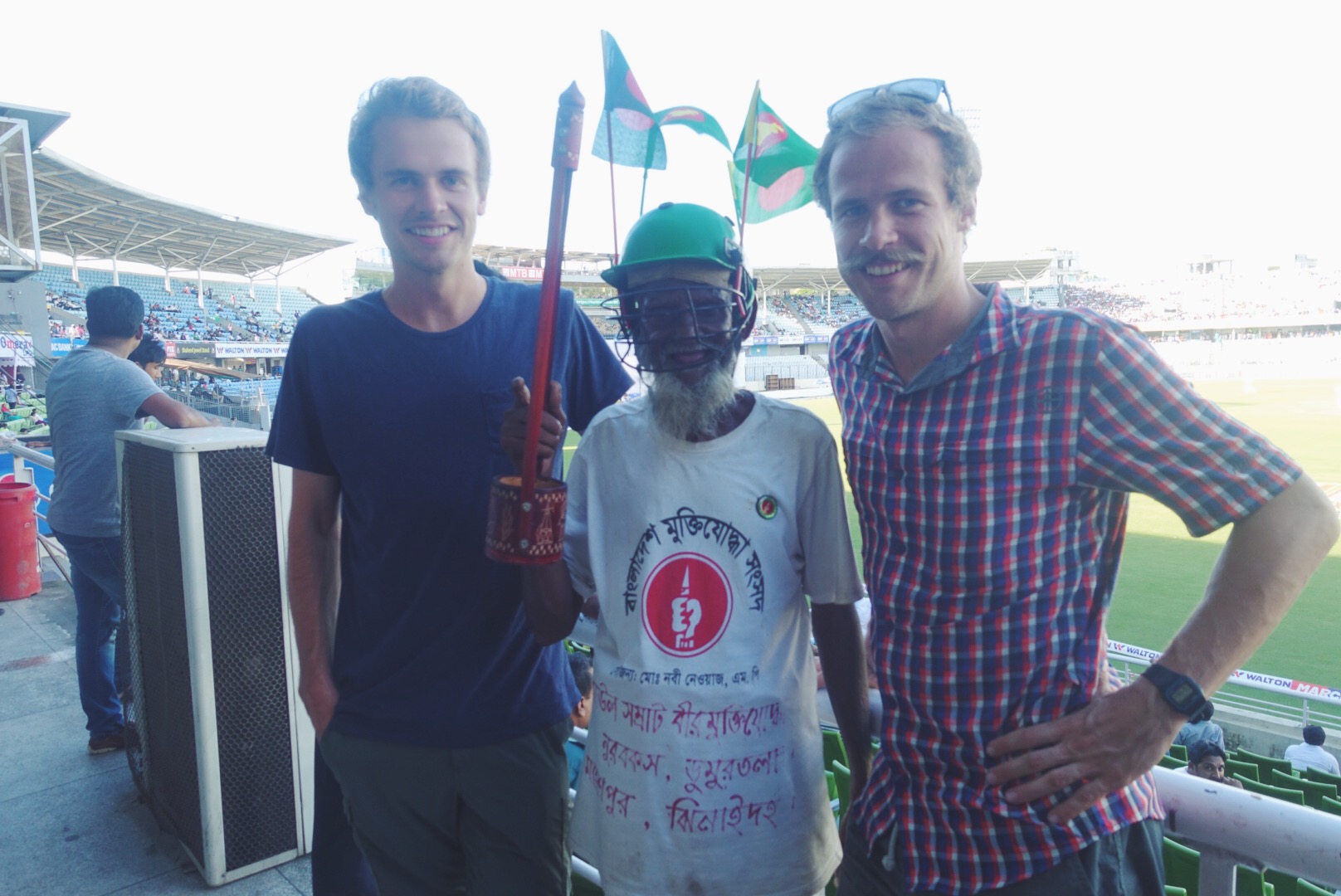 Peter and Bowen with a new friend