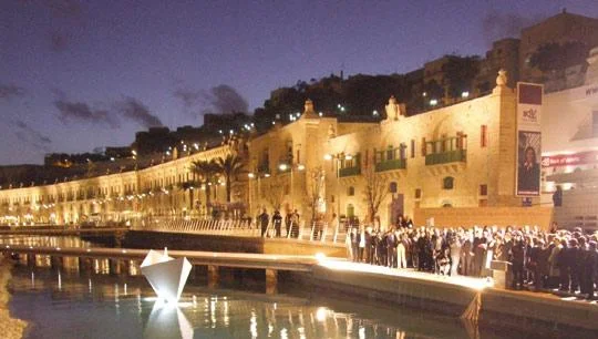 The memorial for child migrants at the Valletta Waterfront.
