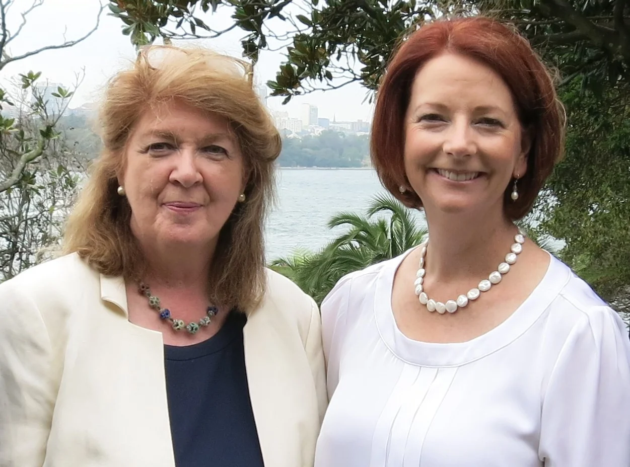 12th January 2013, Sydney - Former Prime Minister of Australia, the Hon. Julia Gillard MP pictured with Margaret Humphreys CBE, OAM
