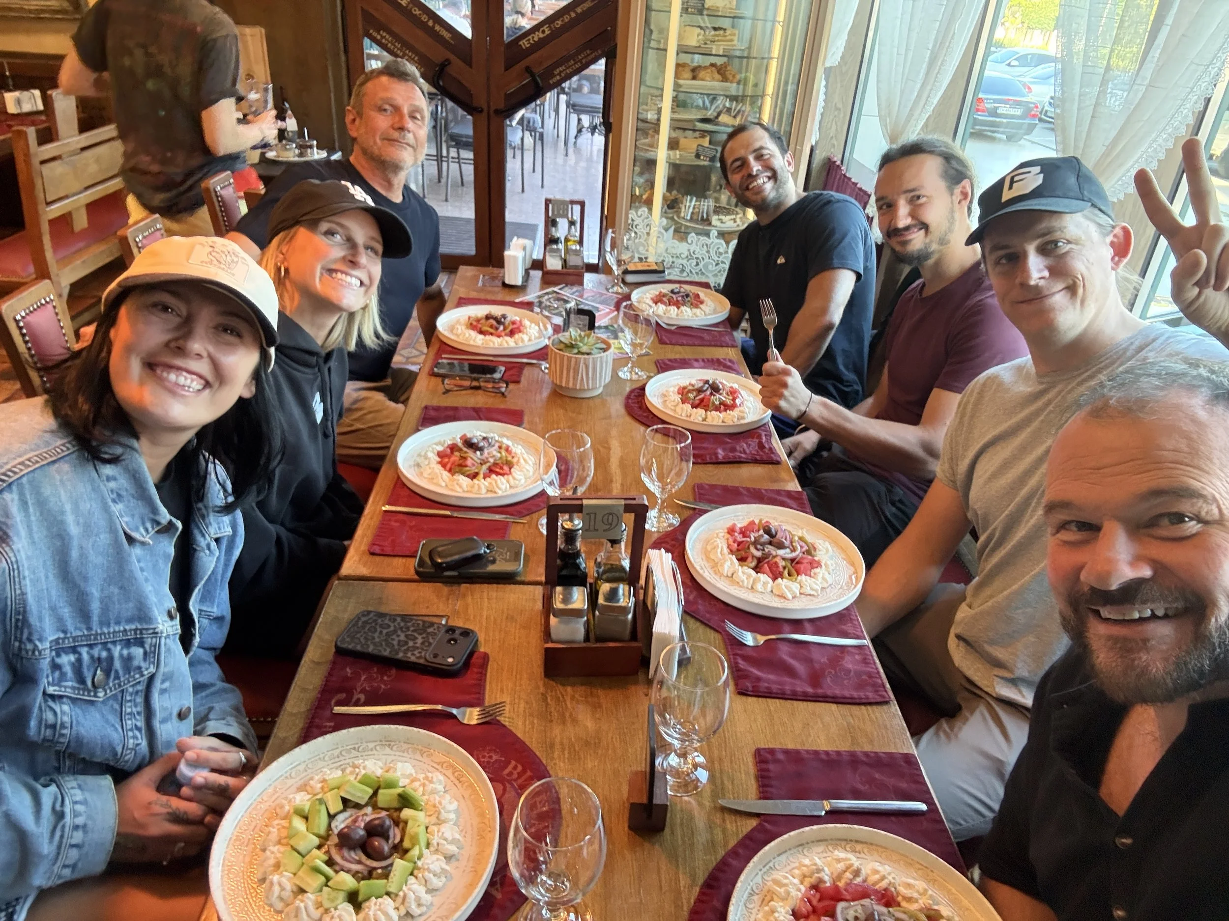 Naked and Afraid production crew in Bulgaria, including Haley, Liz, sound recordist Stephen, lead fixer Yavor, survival expert Martin, Austin and Kirk Watson.