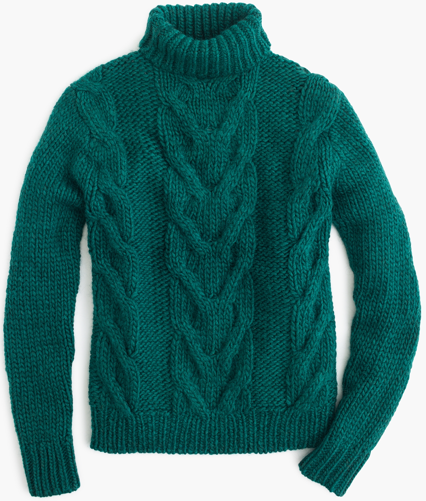 J.Crew Italian Wool Cable Turtleneck Sweater, $168