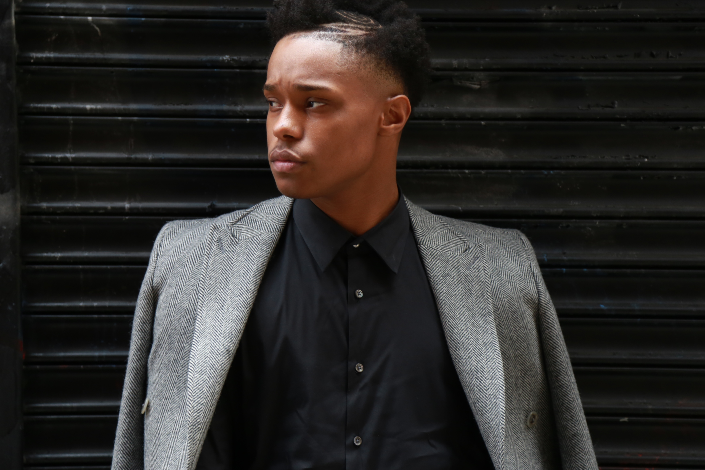 Editorial | Avery Wilson in Alpaca Herringbone F/W 15