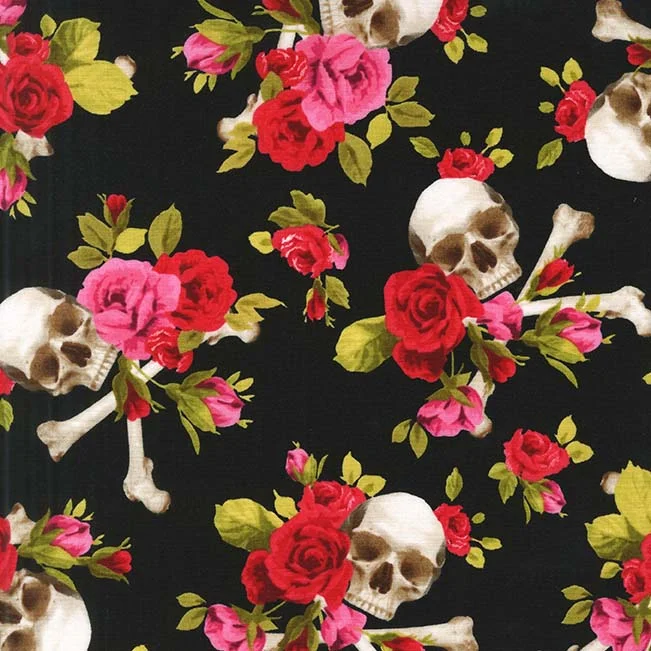 Flowering Skull and Crossbones - Pink