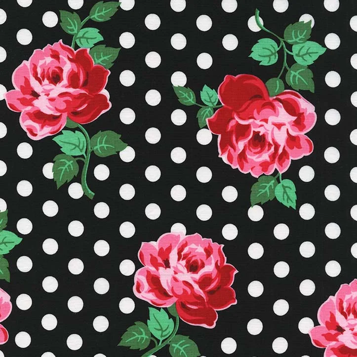 Polka Dot Roses - Black
