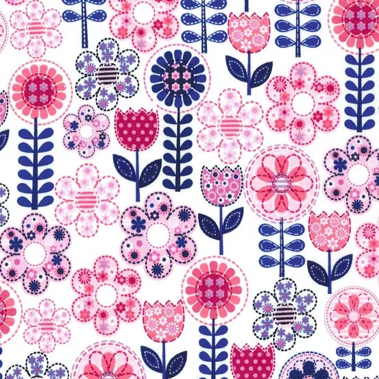 Cartoon Flowers - Pink